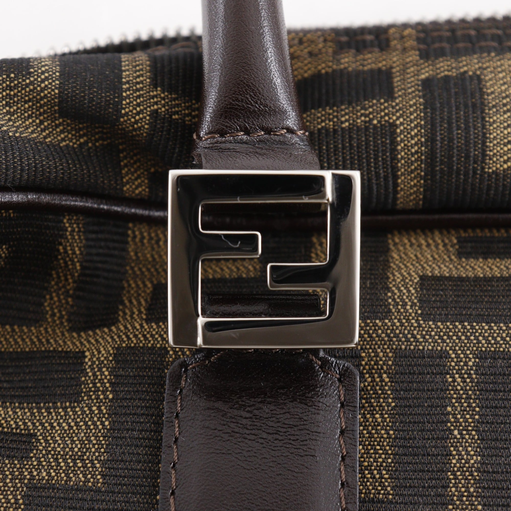 Fendi Zucca Brown Nylon Canvas Briefcase (Pre-Owned)