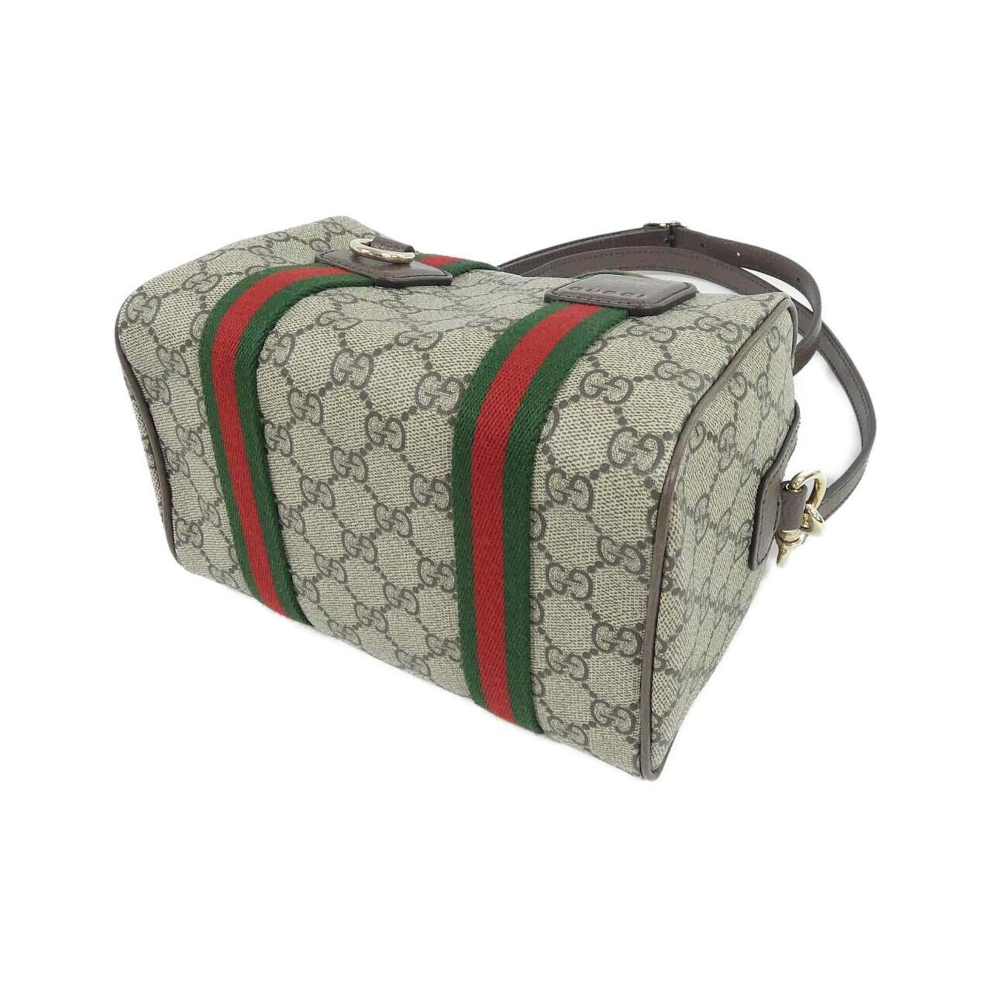 Gucci Beige Brown Gg Supreme Boston Bag (Pre-Owned)