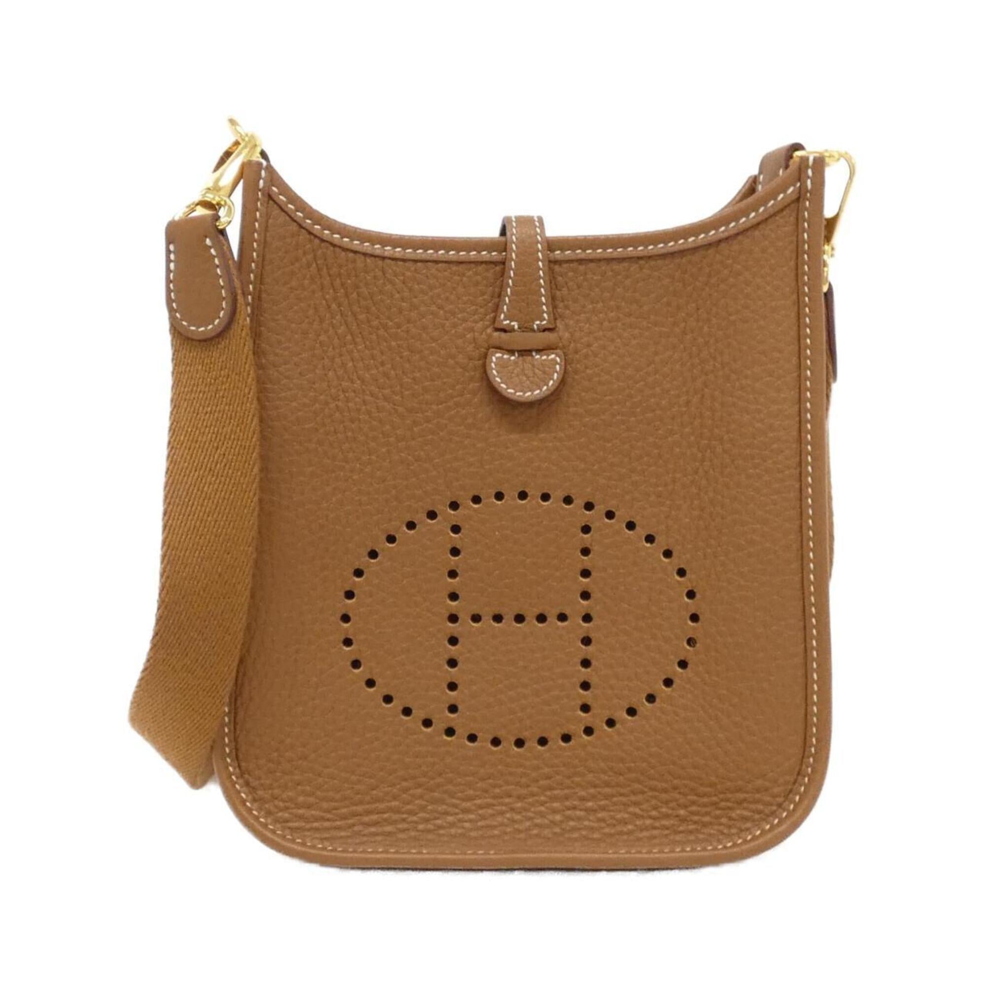 Hermes Gold Taurillon Clemence Leather Shoulder Bag (Pre-Owned)