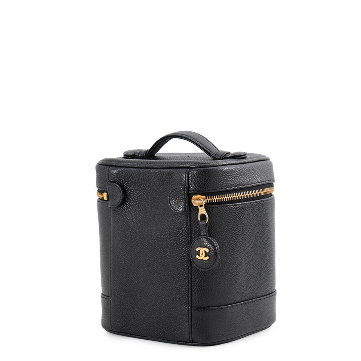 Chanel Black Grained Calfskin Handbag Vanity Bag (Pre-Owned)
