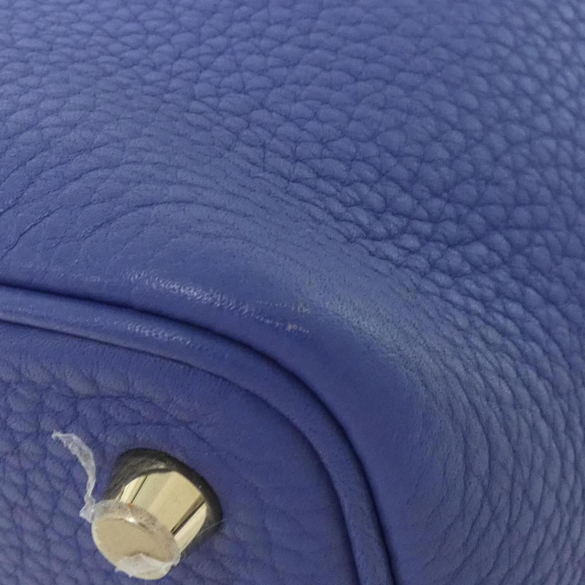 Hermes Blue Taurillon Clemence Leather Handbag (Pre-Owned)