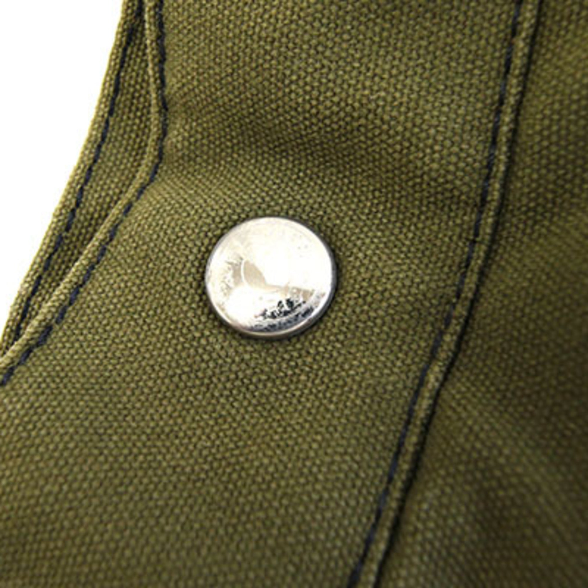 Hermes Navy Olive Cotton Canvas Tote Bag (Pre-Owned)