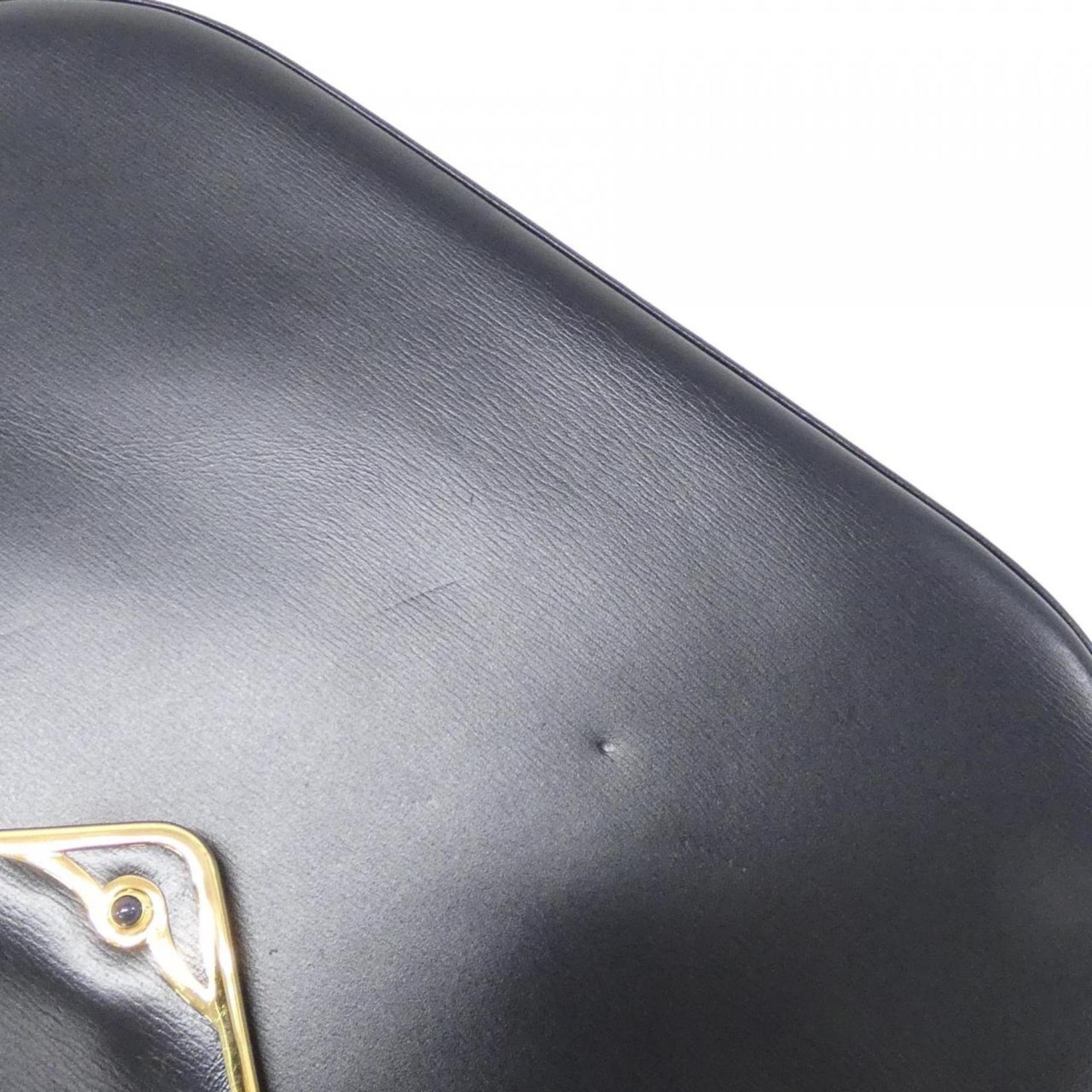 Cartier Navy Leather Shoulder Bag (Pre-Owned)