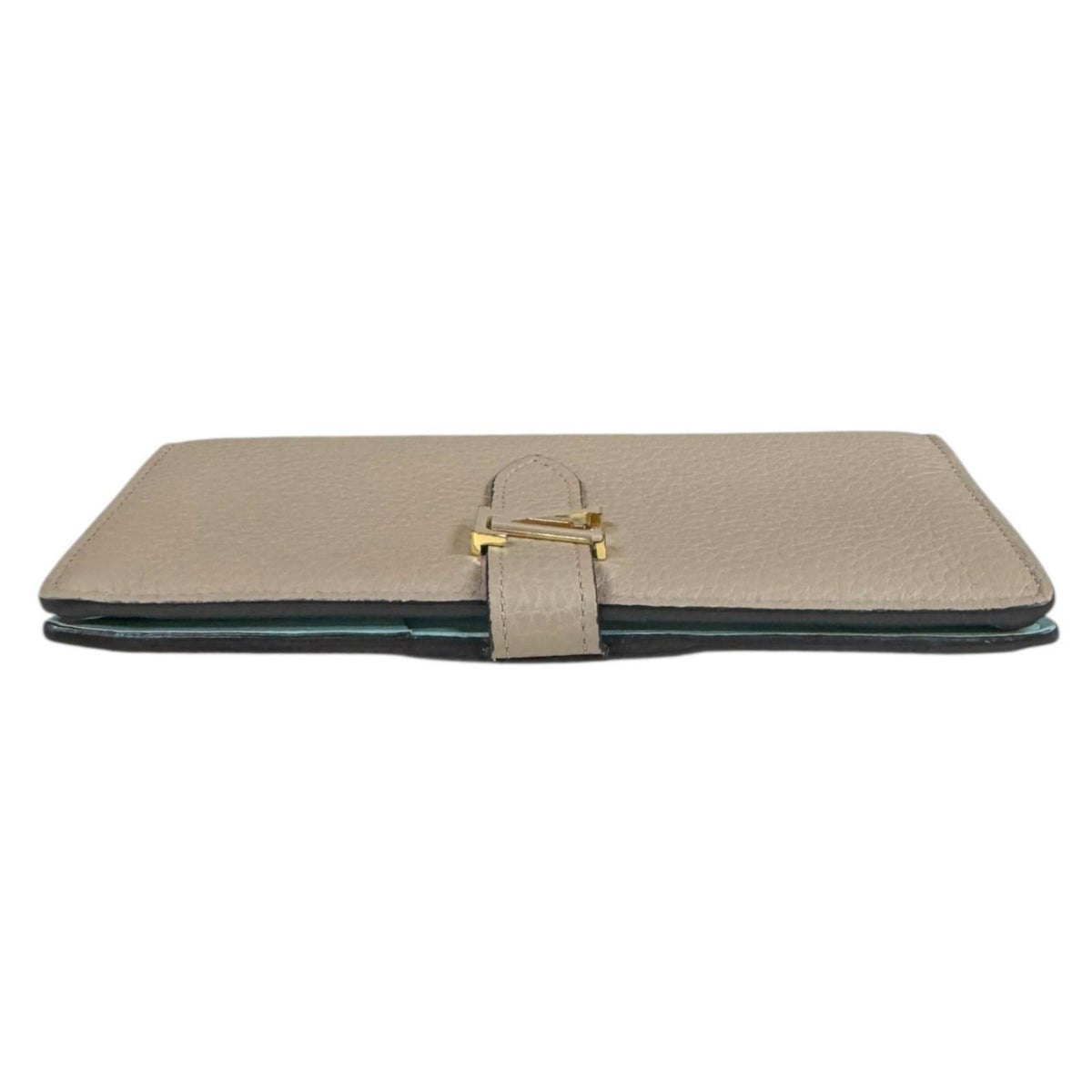 Louis Vuitton Beige Leather Long Wallet (Bi-Fold) (Pre-Owned)
