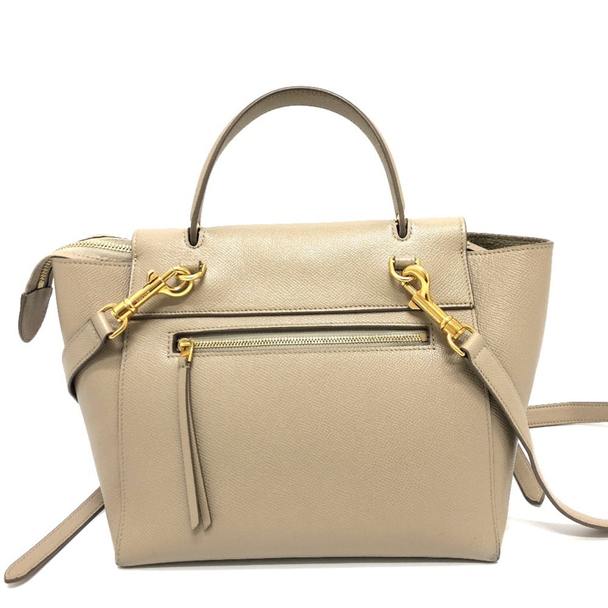 Celine Beige Leather Handbag Shoulder Bag (Pre-Owned)
