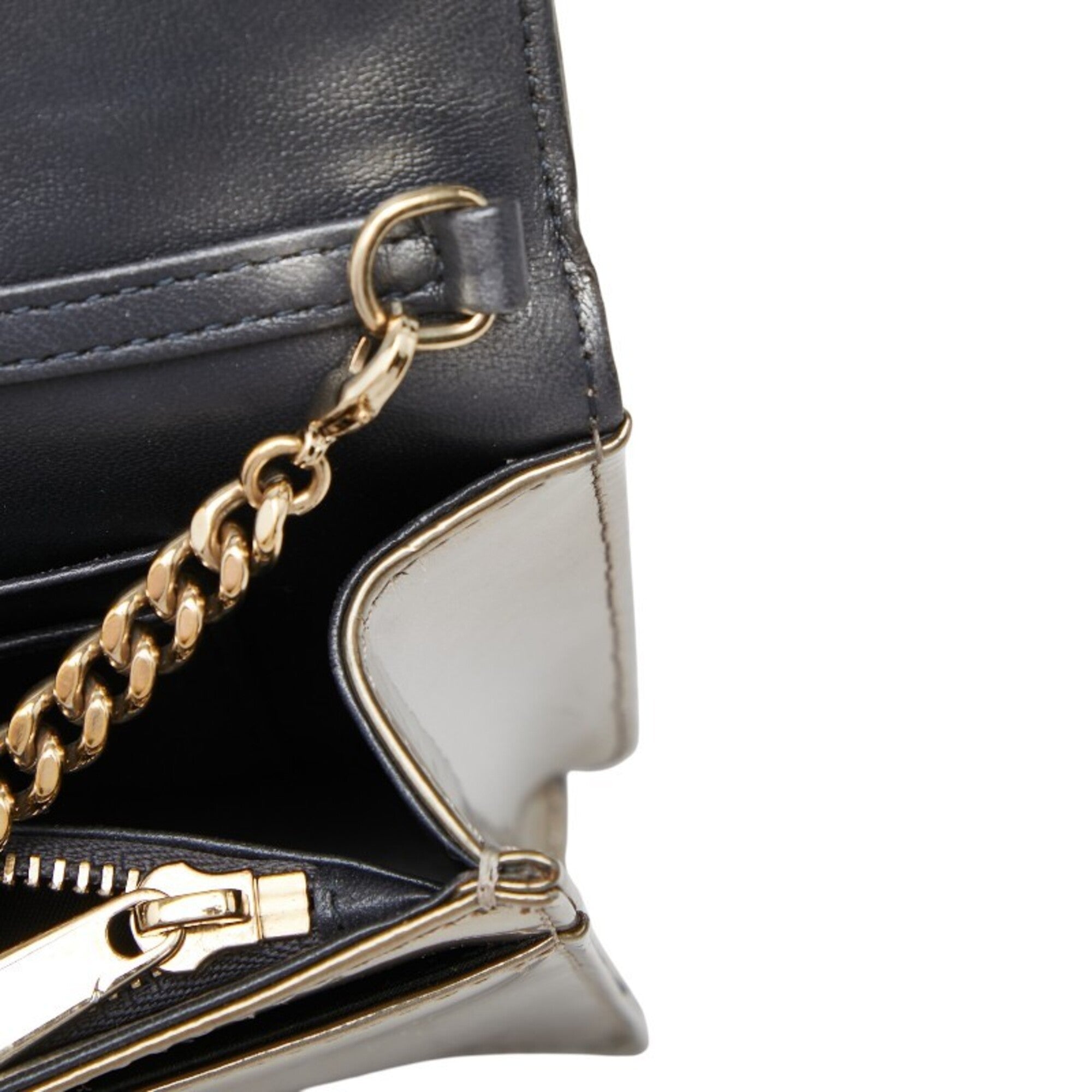 Christian Dior Silver Patent Leather Shoulder Bag (Pre-Owned)