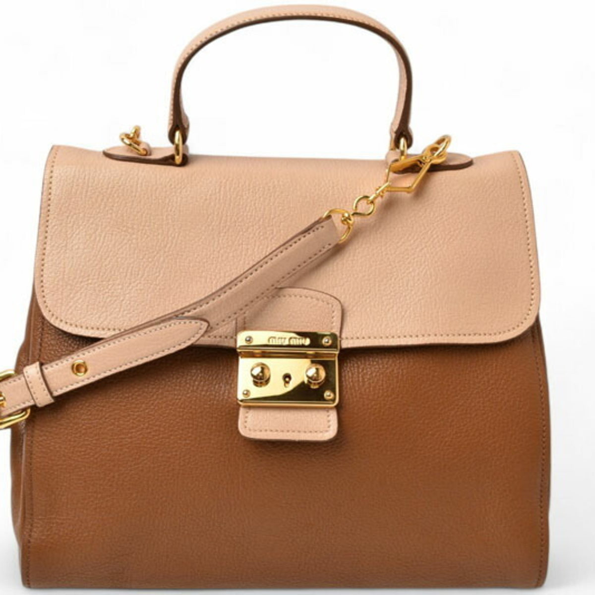 Miu Miu Brown Leather Handbag Shoulder Bag (Pre-Owned)