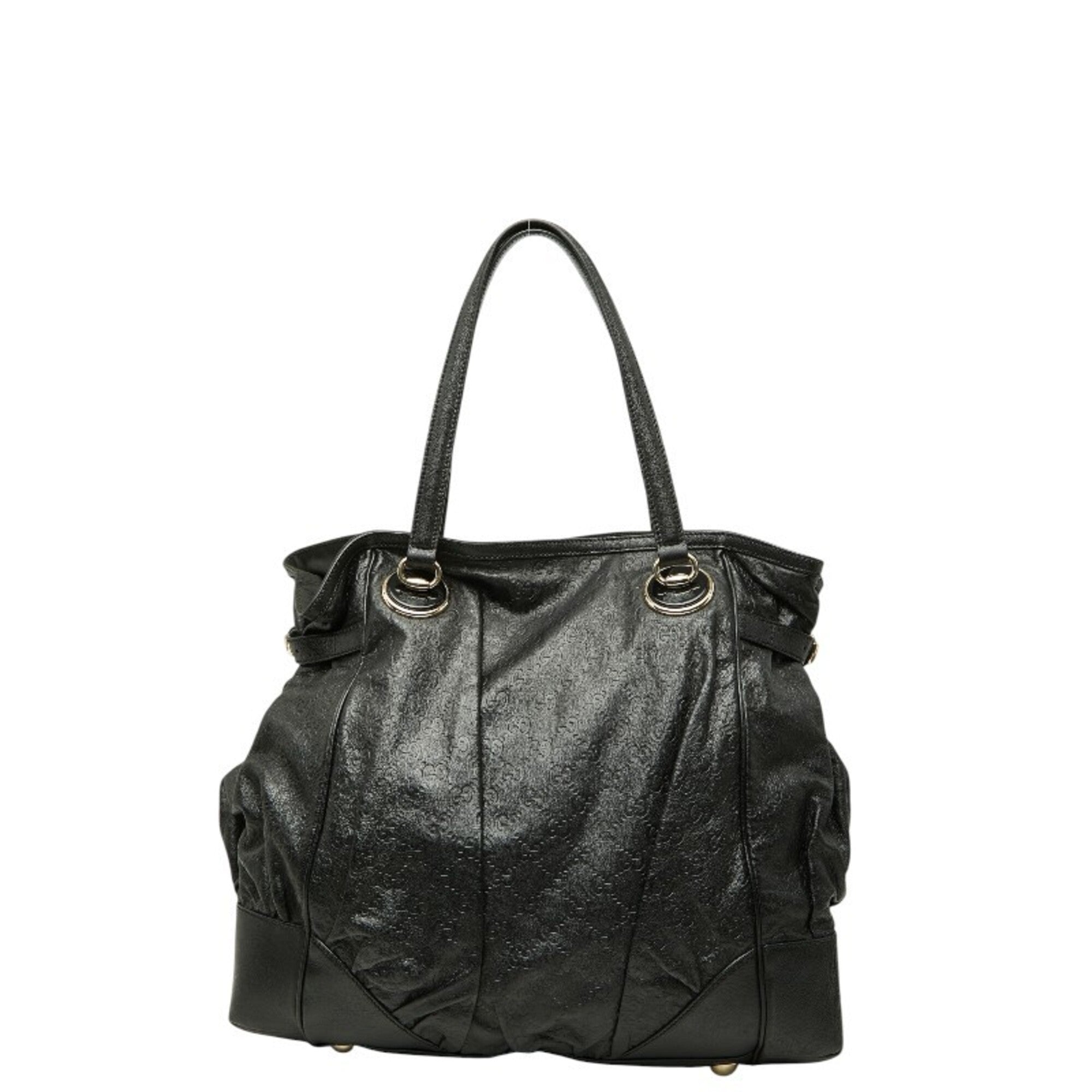 Gucci Black Leather Shoulder Bag Tote Bag (Pre-Owned)