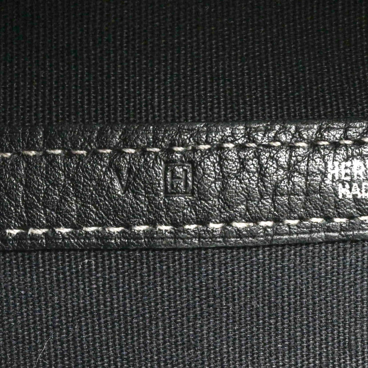 Hermes Garden Black Toile Officier Handbag Tote Bag (Pre-Owned)