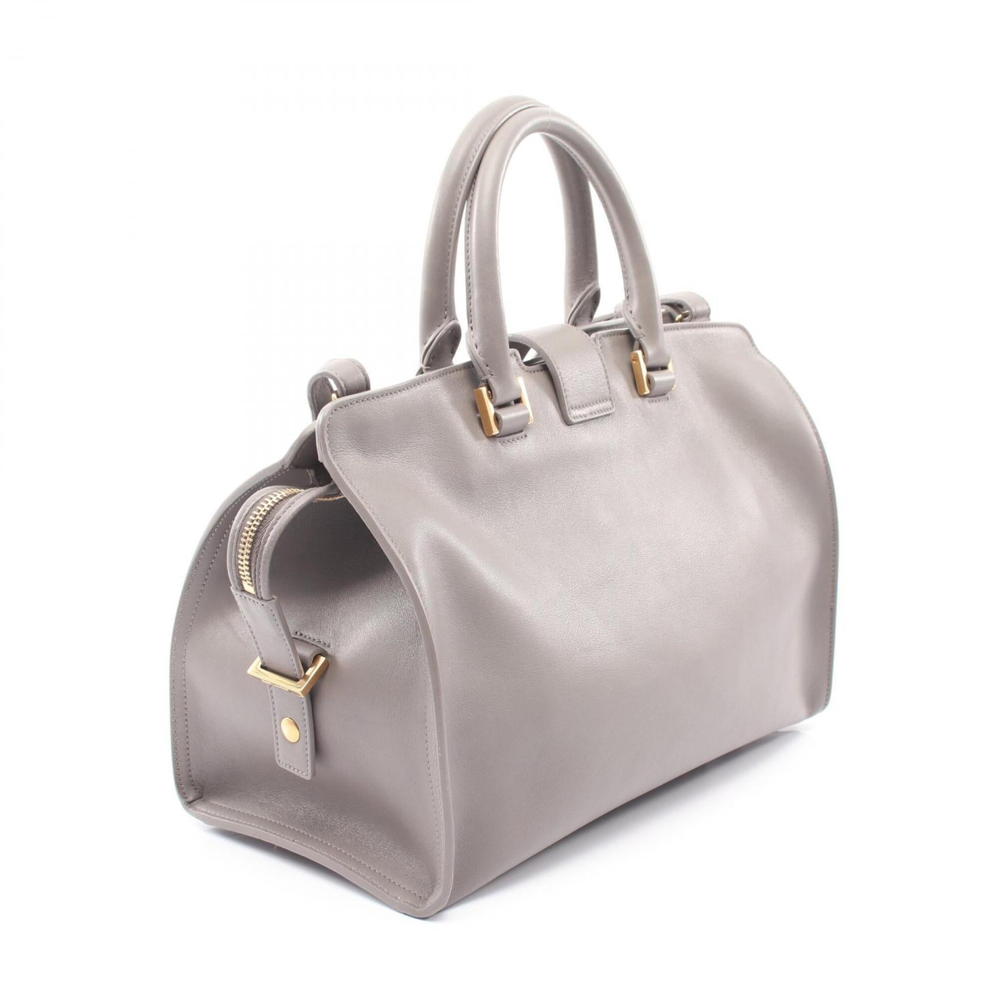 Yves Saint Laurent Gray Leather Handbag (Pre-Owned)