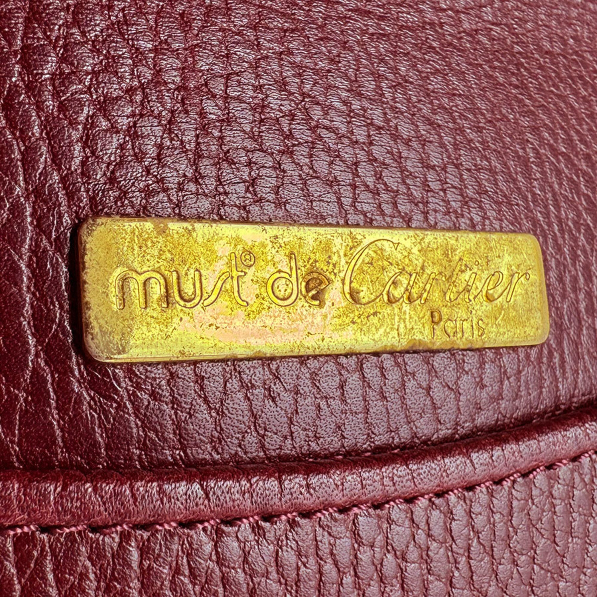 Cartier Burgundy Leather Shoulder Bag (Pre-Owned)