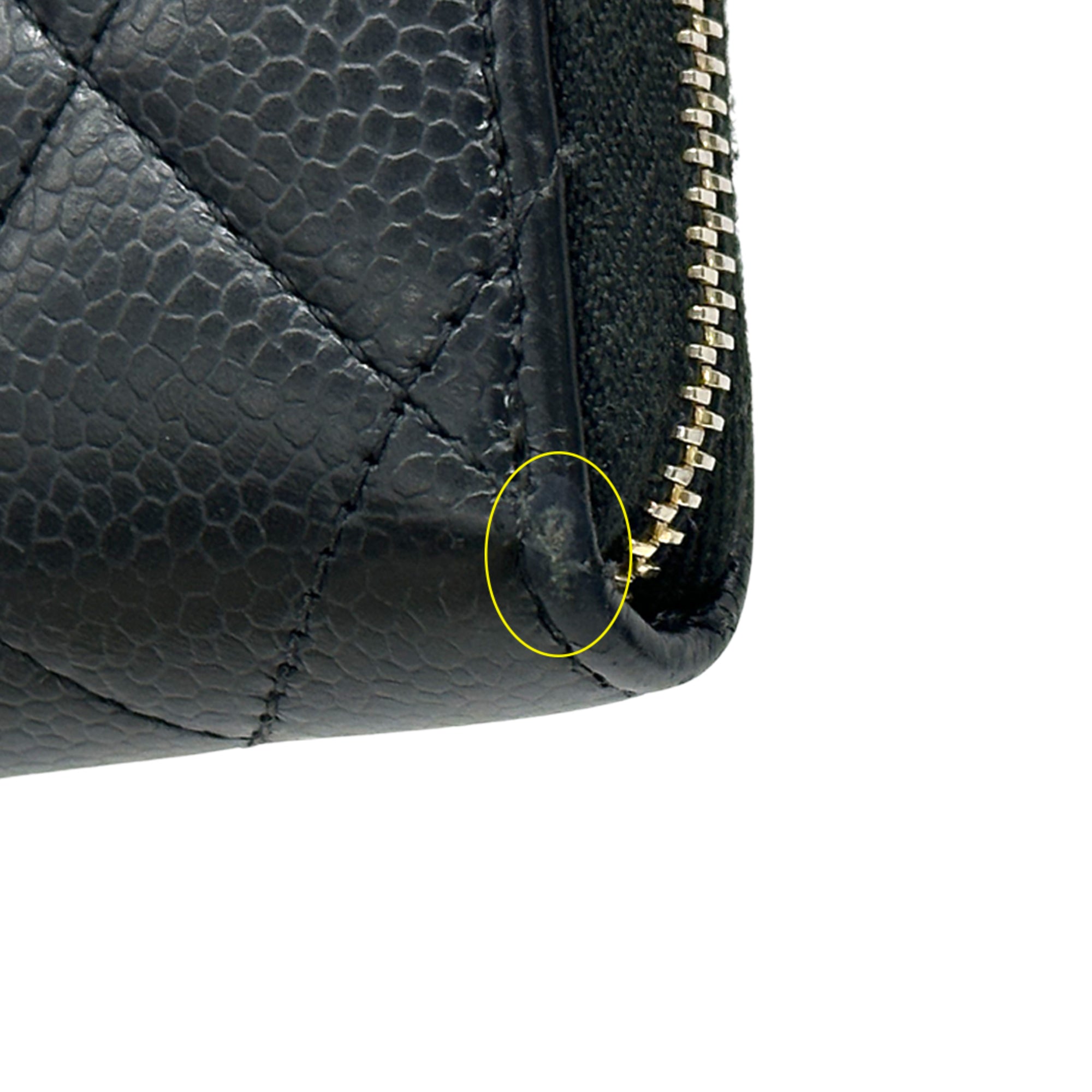 Chanel Black Grained Calfskin Coin Purse/Coin Case (Pre-Owned)