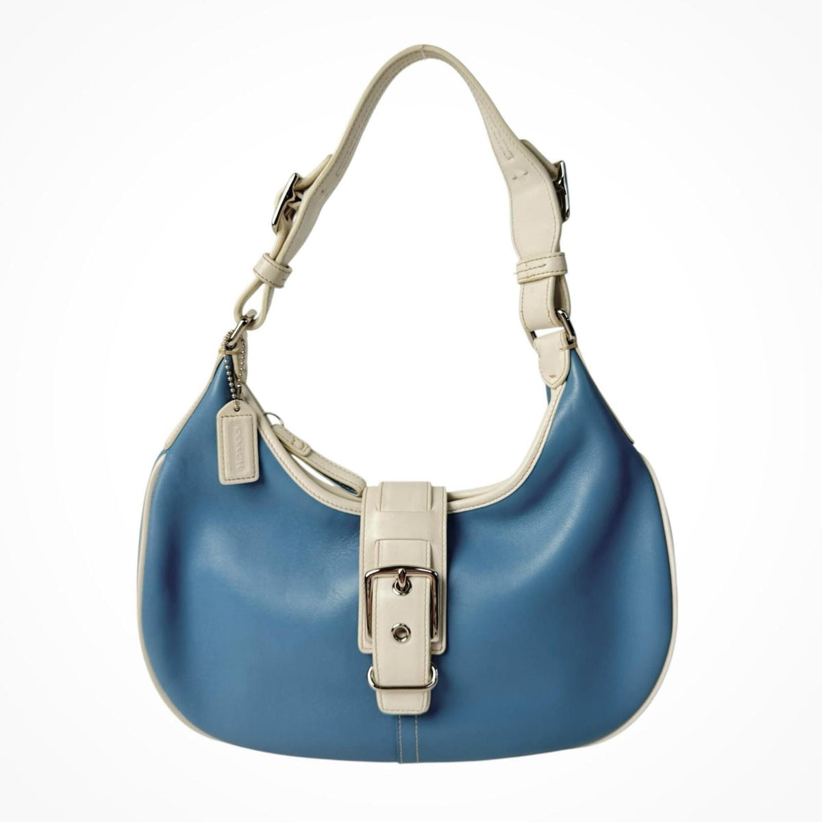Coach Light Blue Leather Shoulder Bag (Pre-Owned)