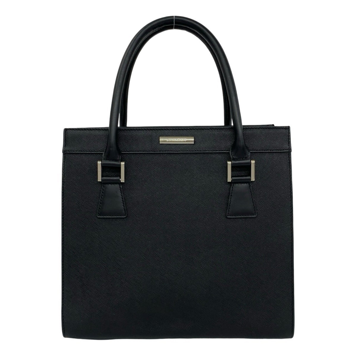 Burberry Black Leather Handbag Tote Bag (Pre-Owned)