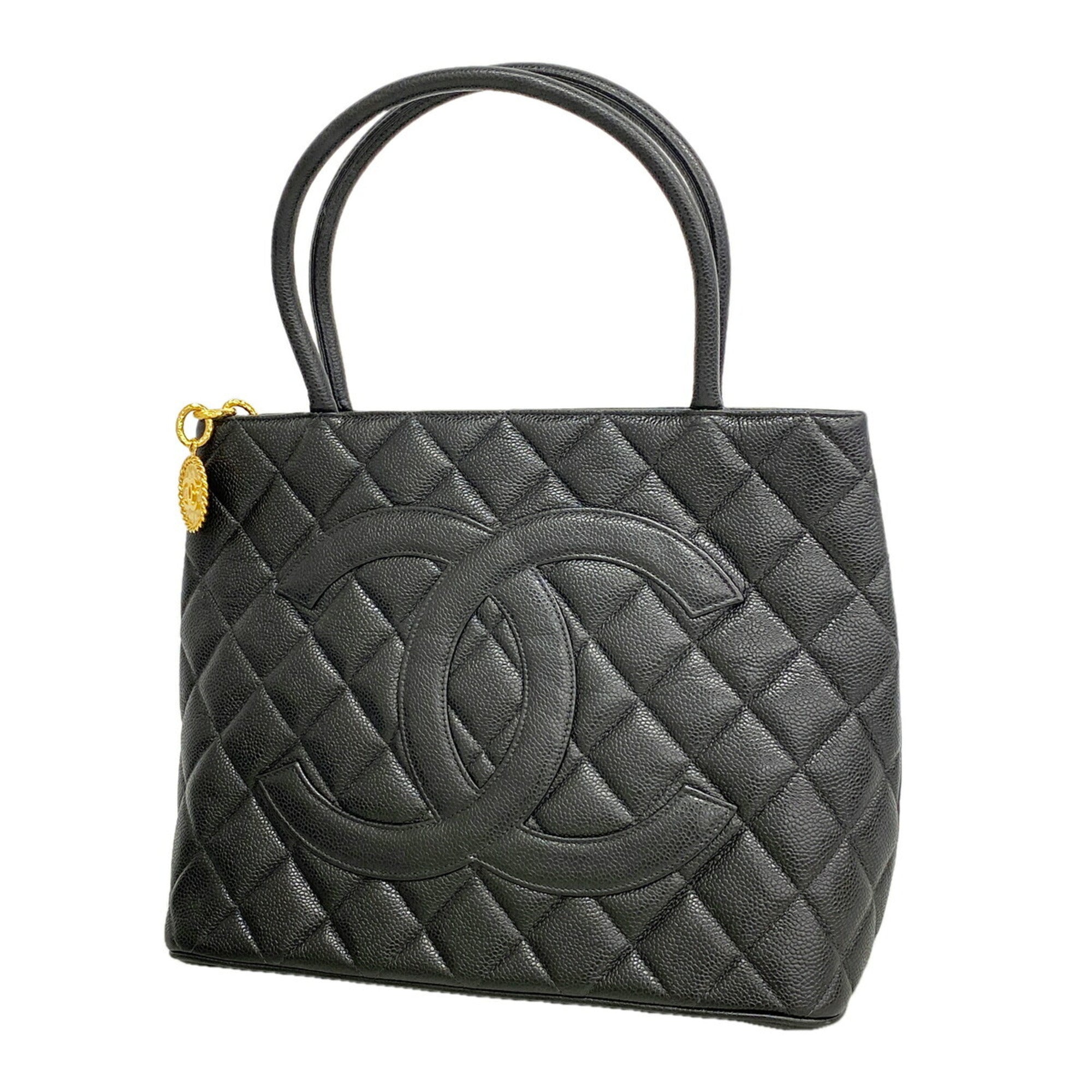 Chanel Black Grained Calfskin Tote Bag (Pre-Owned)
