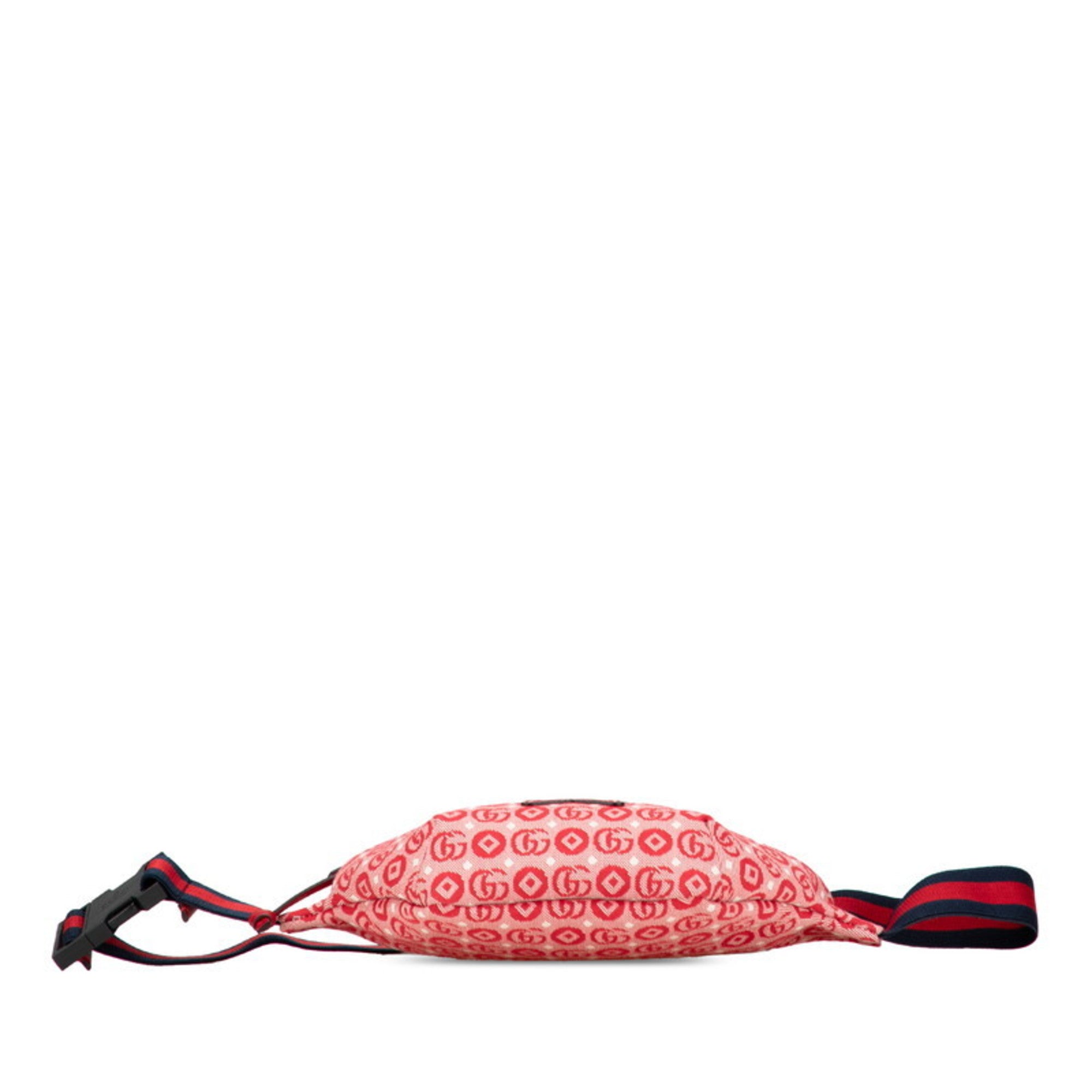 Gucci Red Color Canvas Fanny Pack (Pre-Owned)