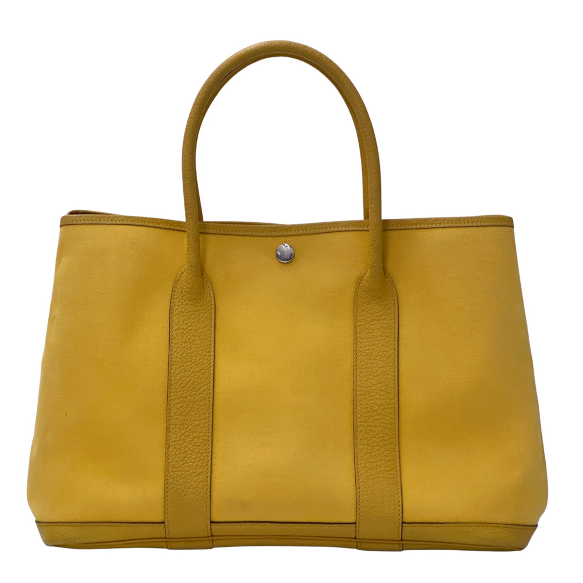 Hermes Yellow Toile Officier Tote Bag (Pre-Owned)