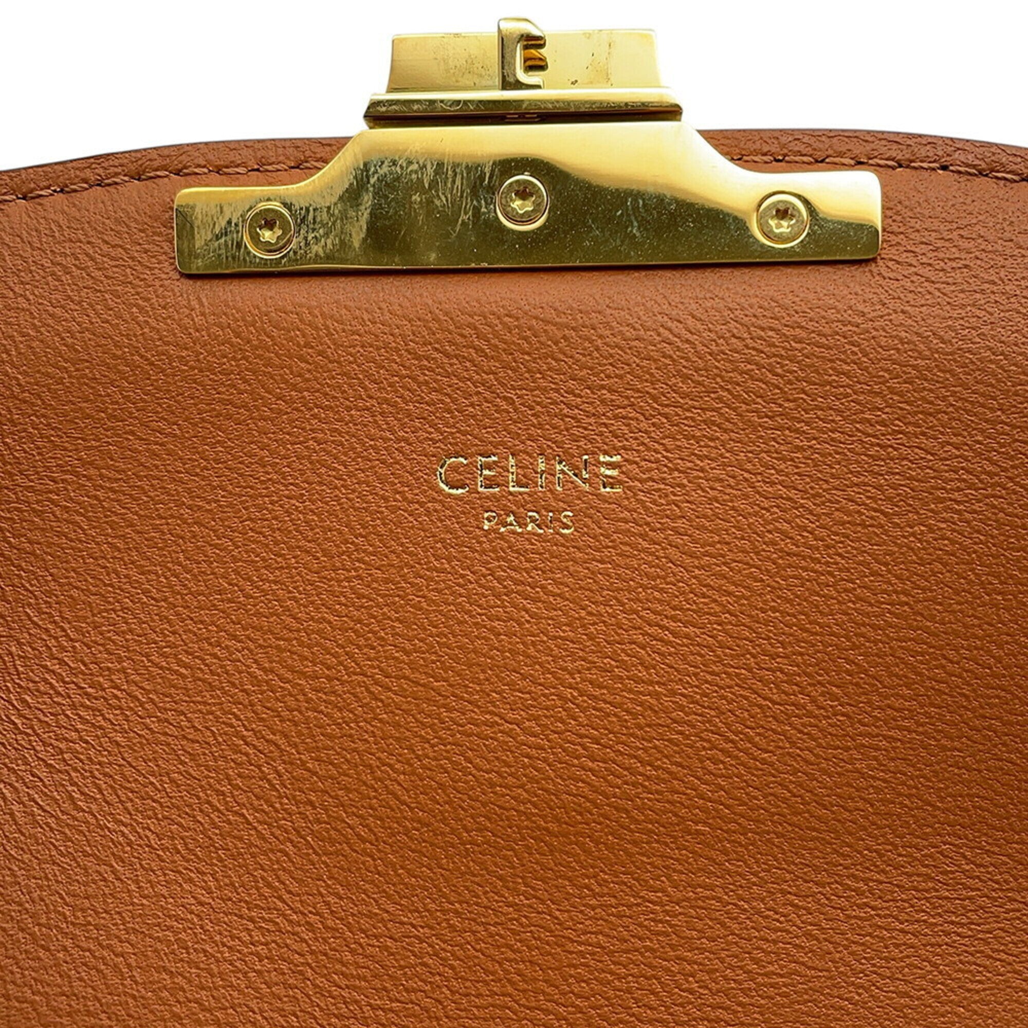 Celine Brown Ivory Pvc Leather Handbag Shoulder Bag (Pre-Owned)