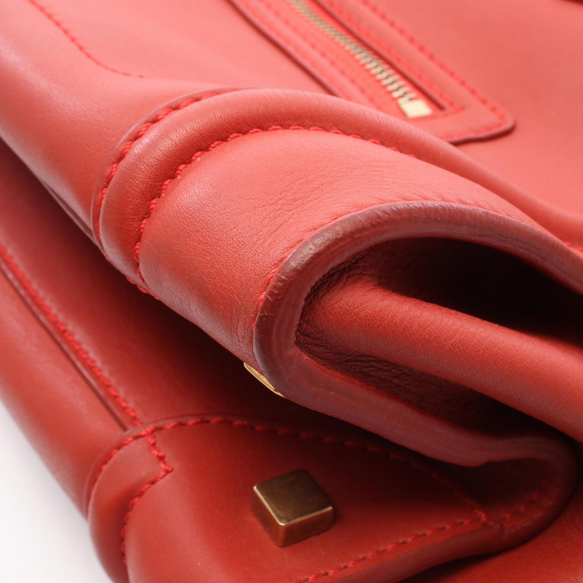 Celine Red Color Leather Handbag (Pre-Owned)