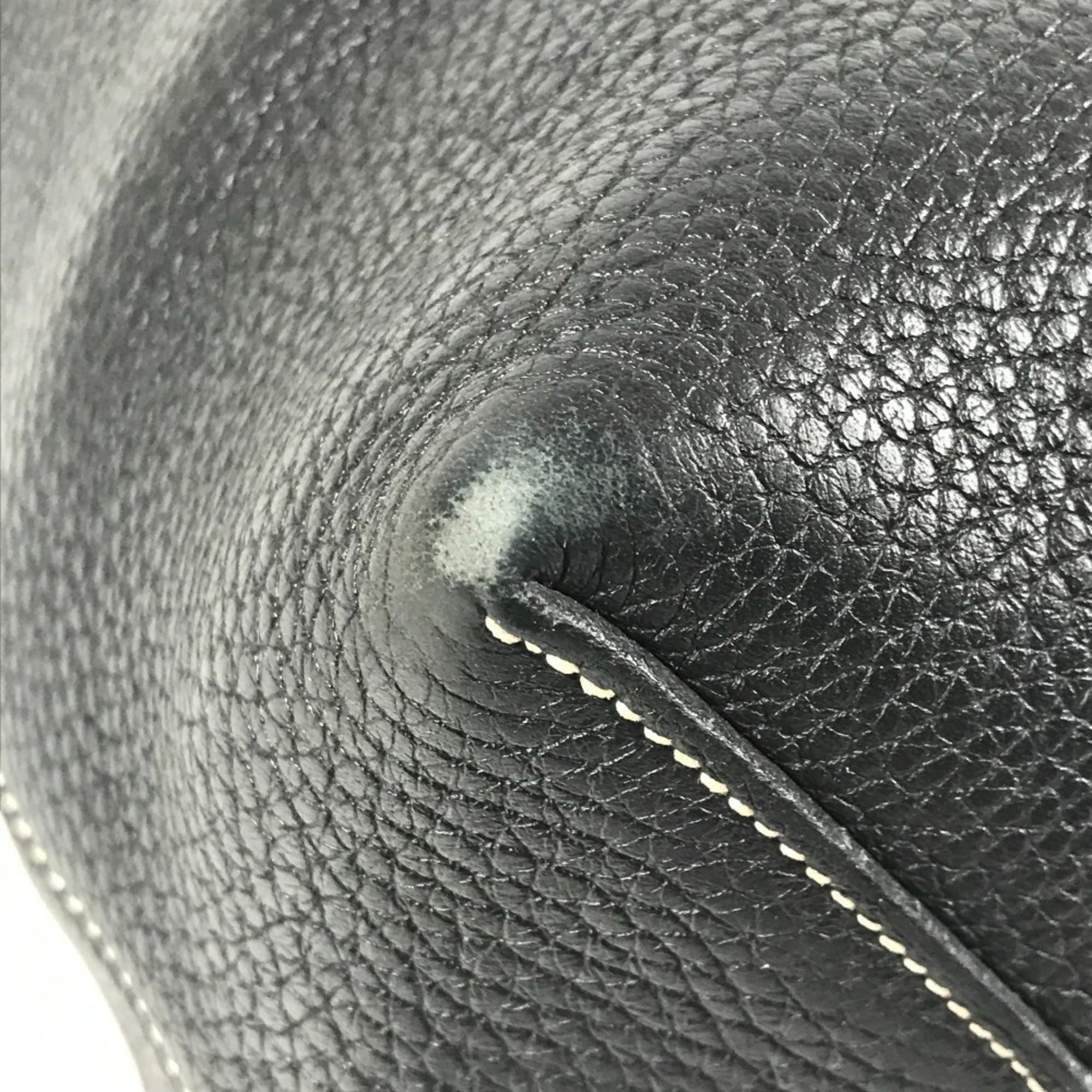 Hermes Black Leather Shoulder Bag Tote Bag (Pre-Owned)