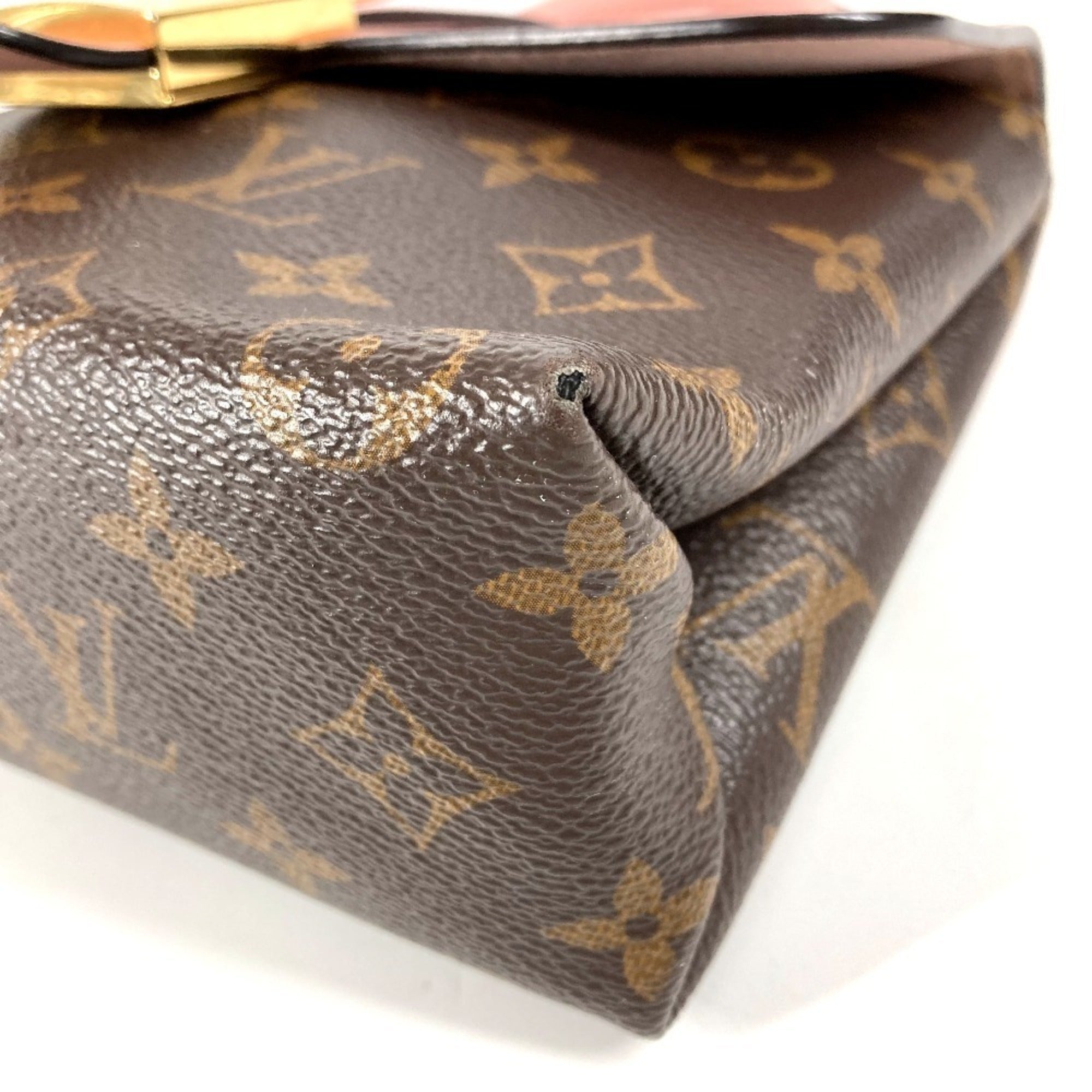 Louis Vuitton Monogram Brown Pink Rose Poudre Monogram Leather Handbag Shoulder Bag (Pre-Owned)
