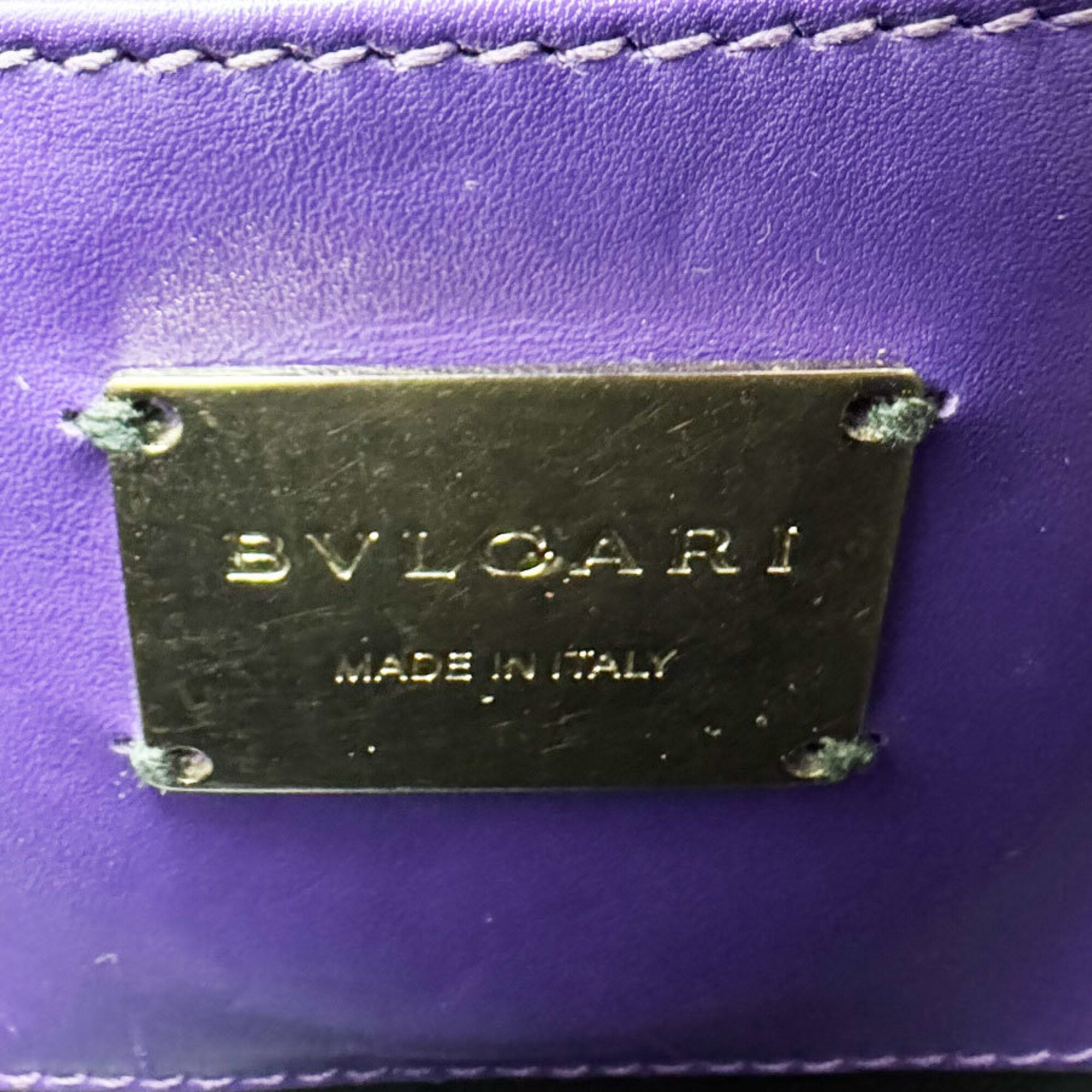 Bvlgari Purple Leather Shoulder Bag (Pre-Owned)