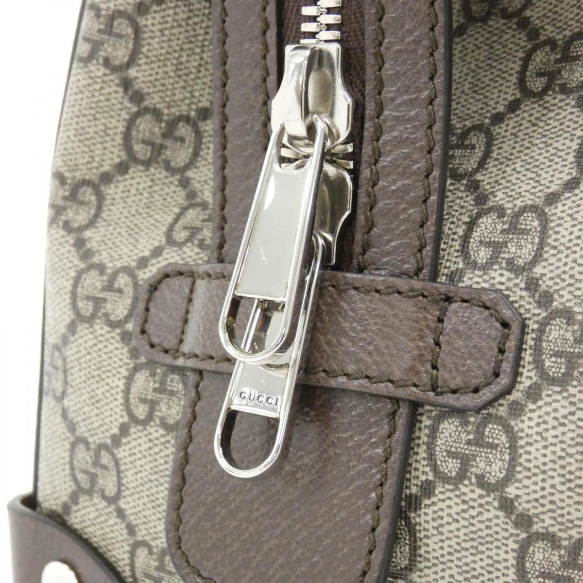 Gucci Beige Brown Gg Supreme Canvas Handbag (Pre-Owned)