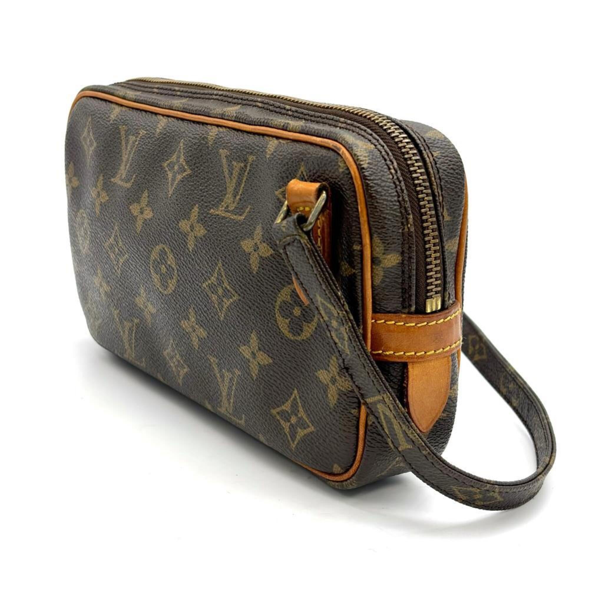 Louis Vuitton Black Brown Galle Monogram Monogram Pochette Shoulder Bag (Pre-Owned)