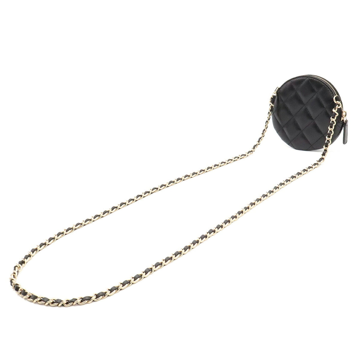 Chanel Black Leather Pochette Shoulder Bag (Pre-Owned)