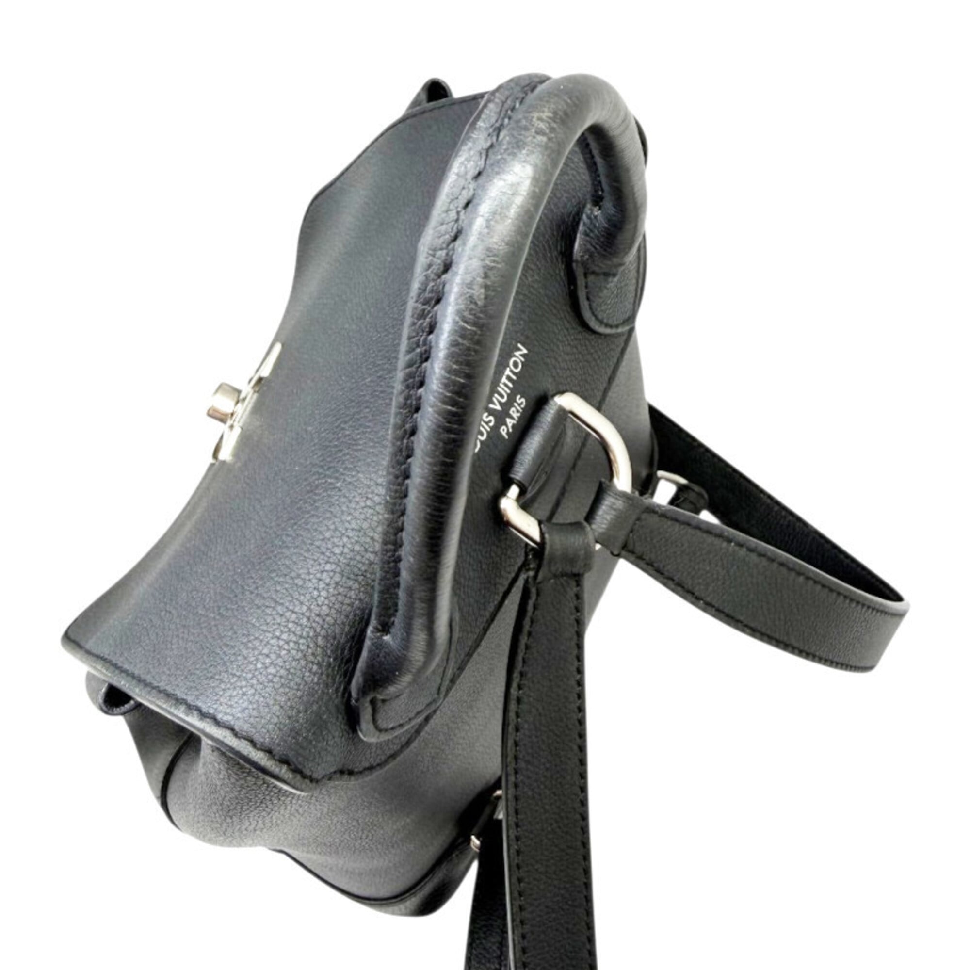 Louis Vuitton Black Noir Leather Backpack (Pre-Owned)