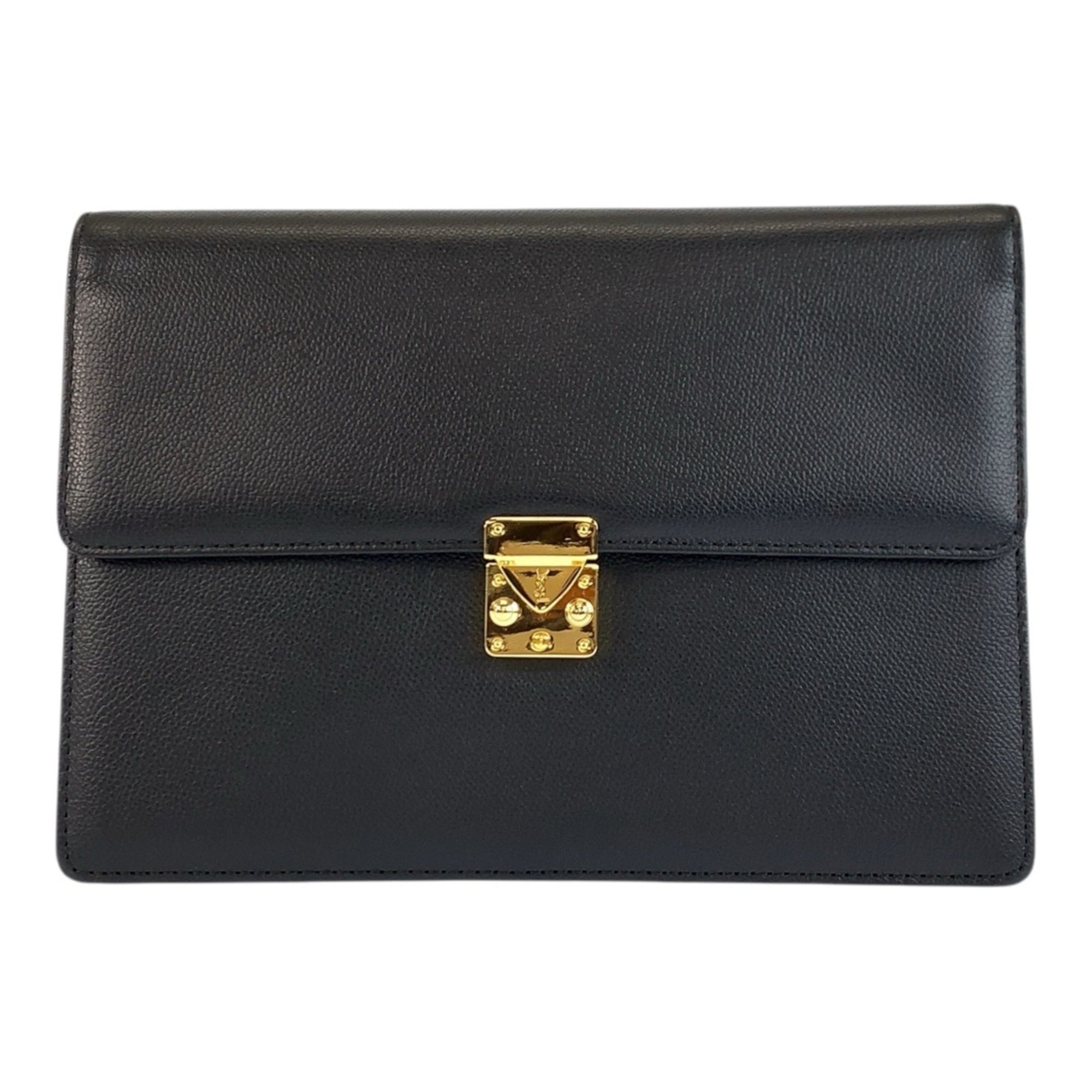 Yves Saint Laurent Black Leather Clutch Bag (Pre-Owned)