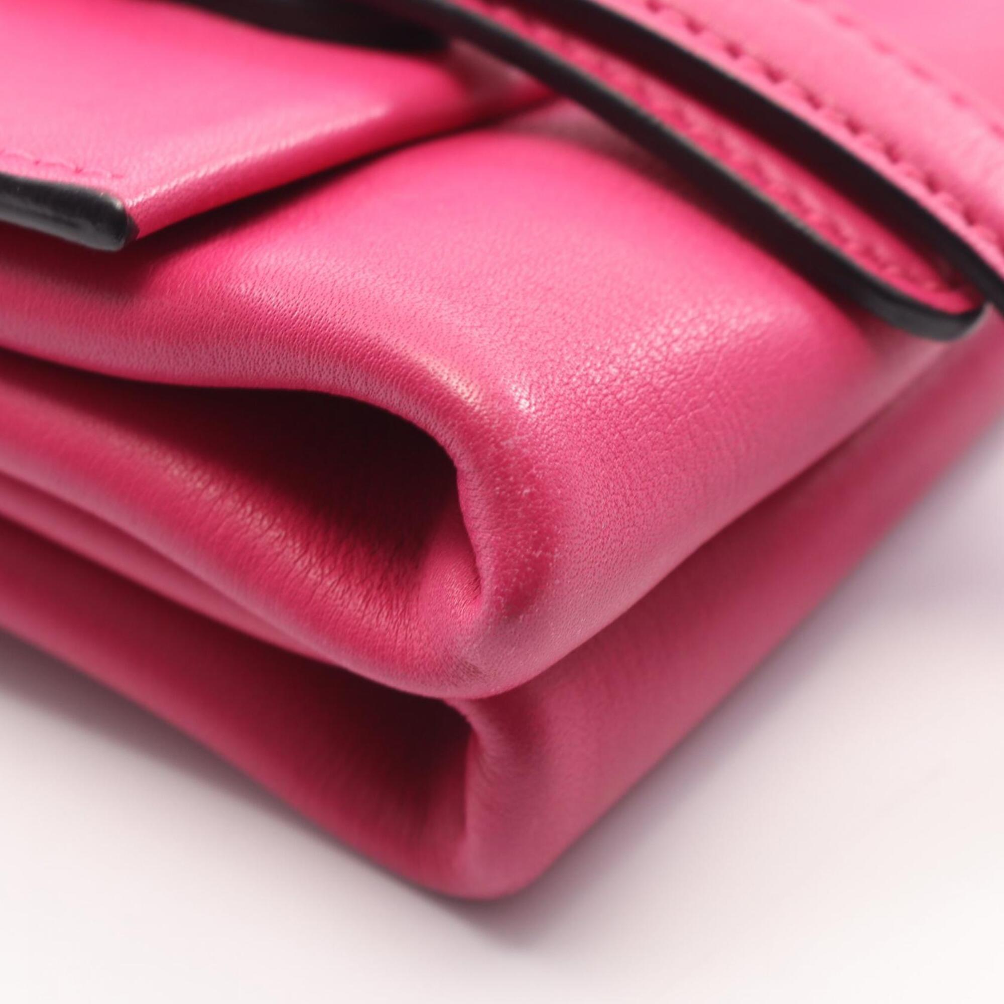 Prada Pink Leather Handbag Shoulder Bag (Pre-Owned)