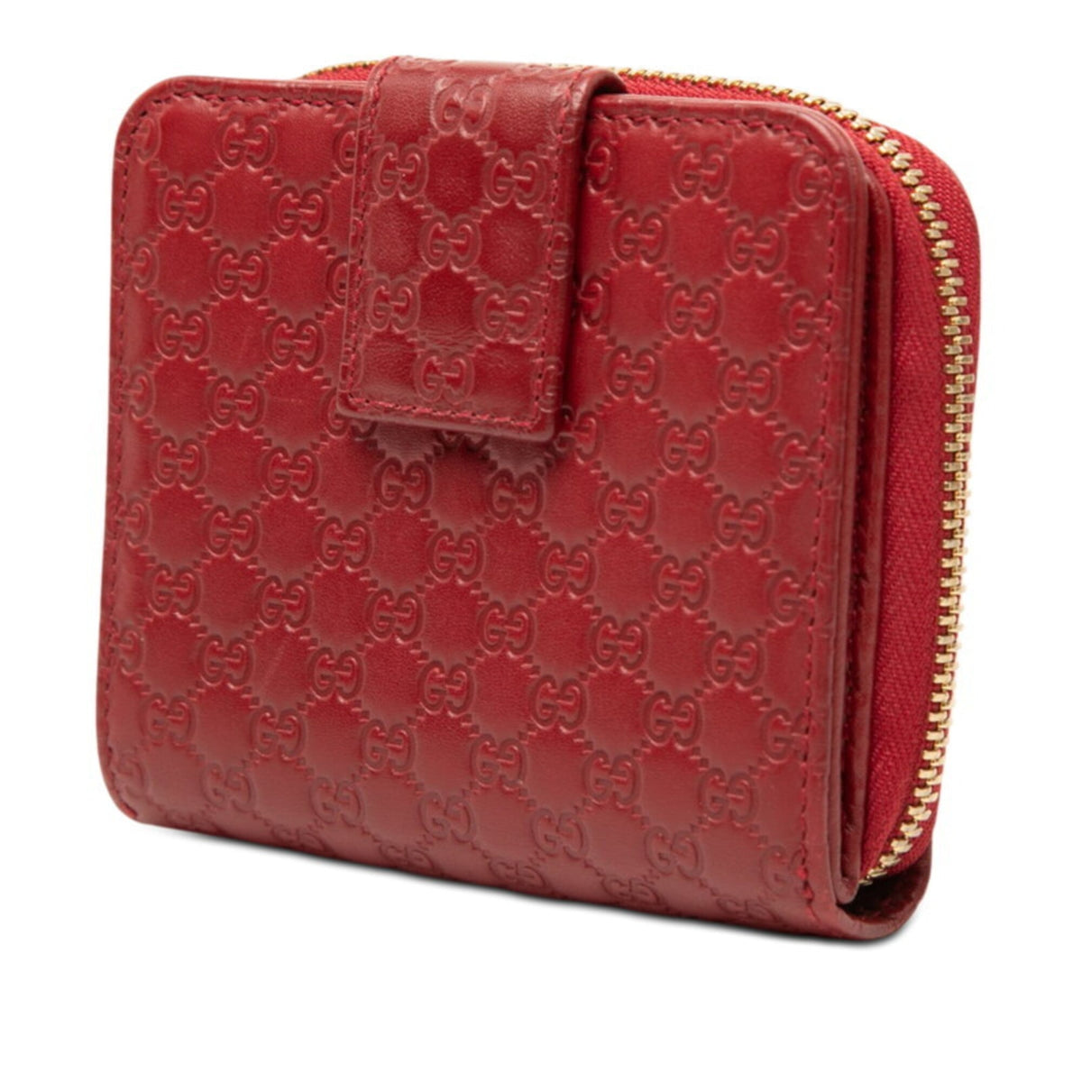 Gucci Red Color Leather Wallet (Bi-Fold) (Pre-Owned)