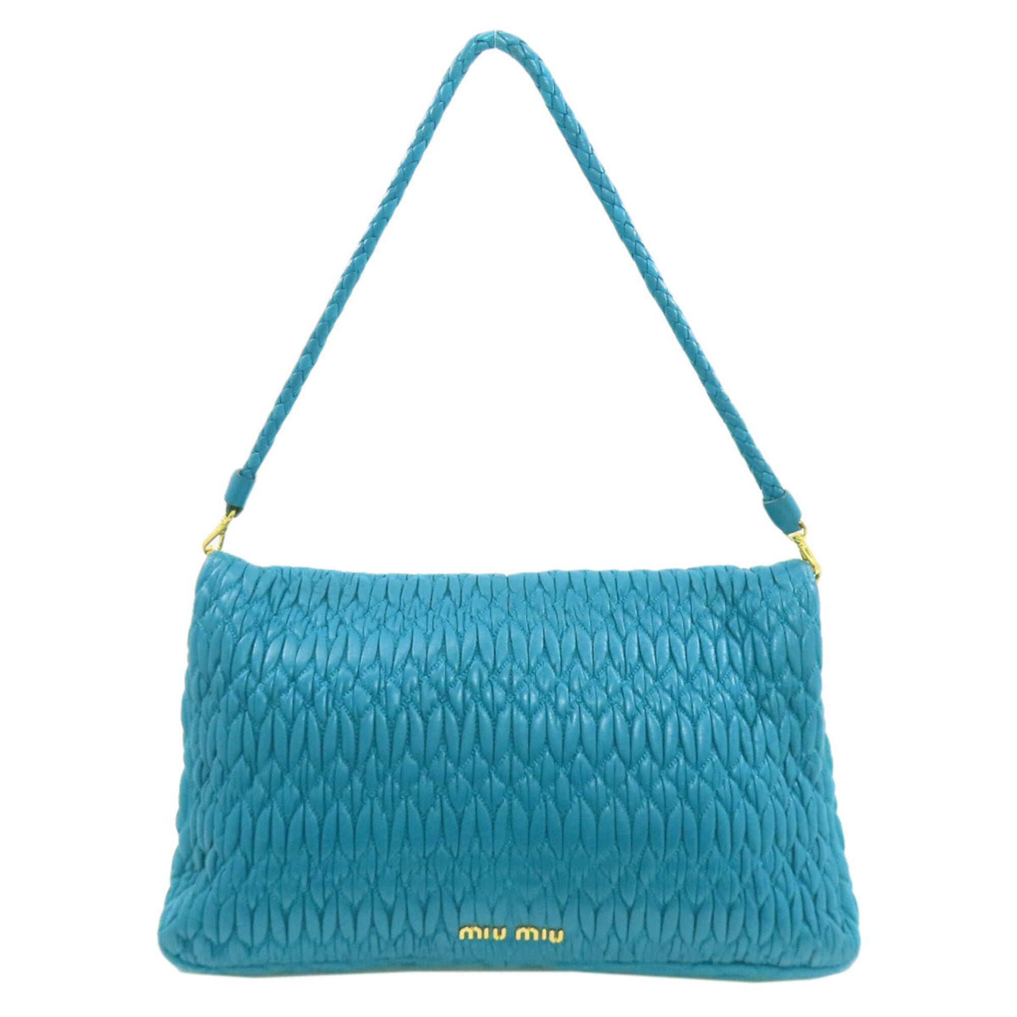 Miu Miu Blue Leather Shoulder Bag (Pre-Owned)