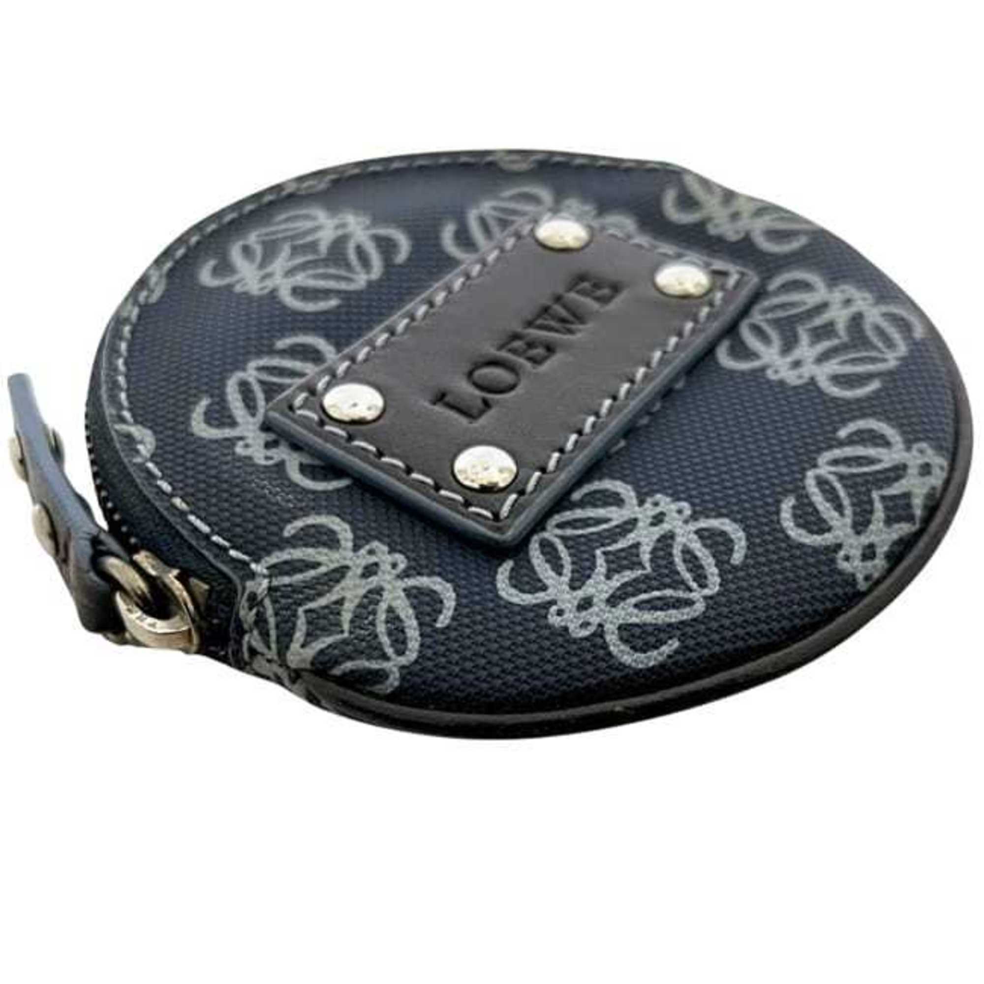 Loewe Navy Pvc Leather Coin Purse/Coin Case (Pre-Owned)