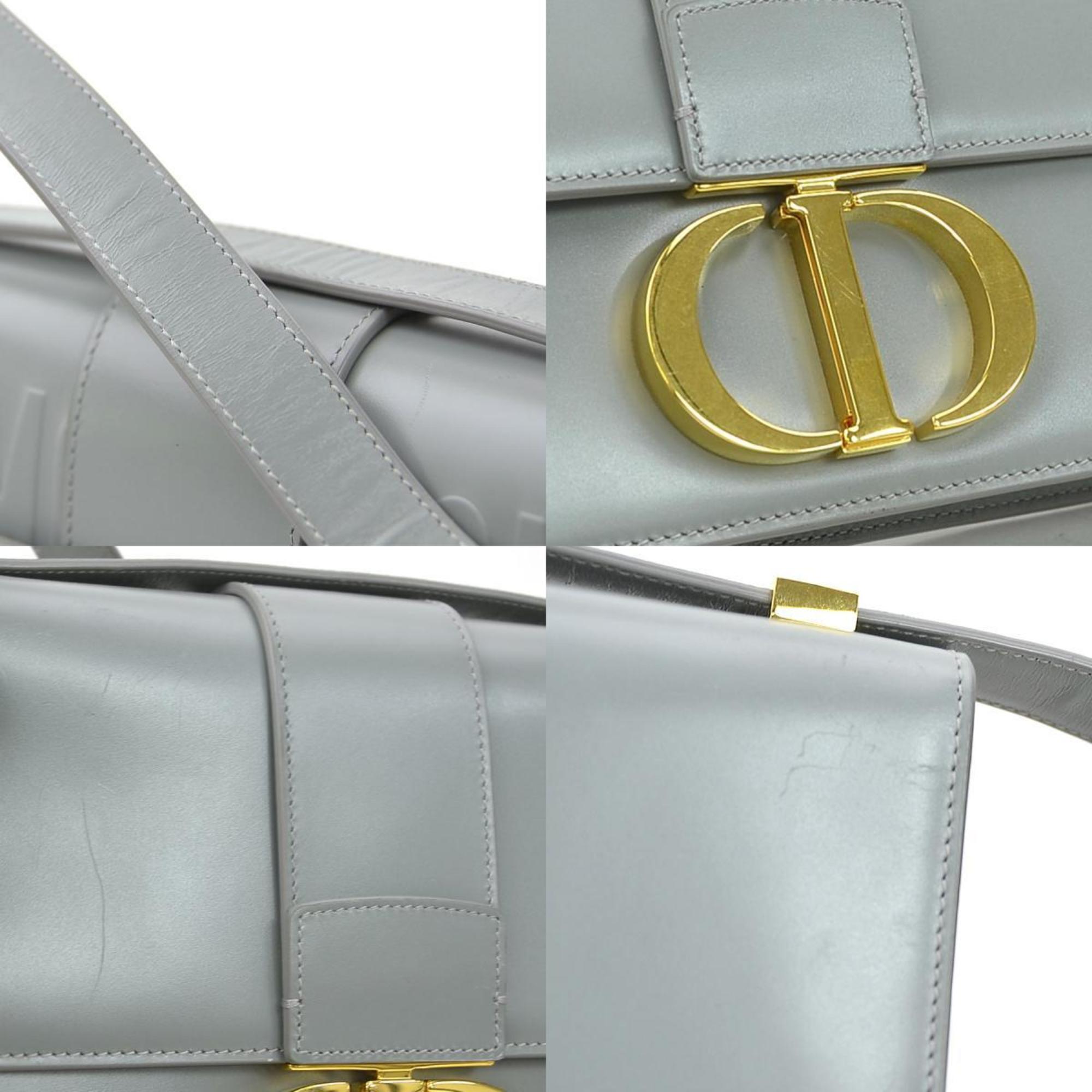 Christian Dior Gray Leather Shoulder Bag (Pre-Owned)