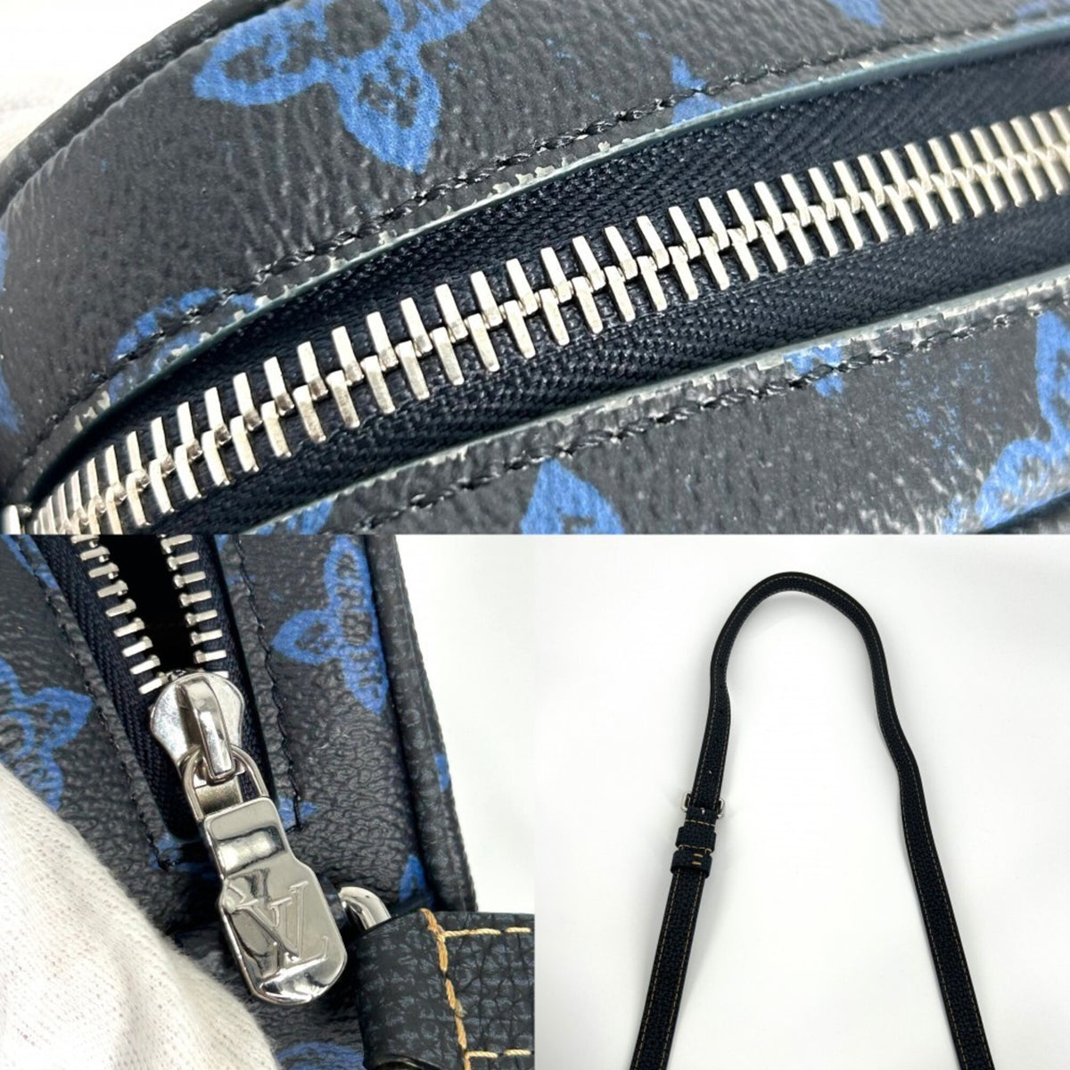 Louis Vuitton Navy Monogram Pochette Shoulder Bag (Pre-Owned)