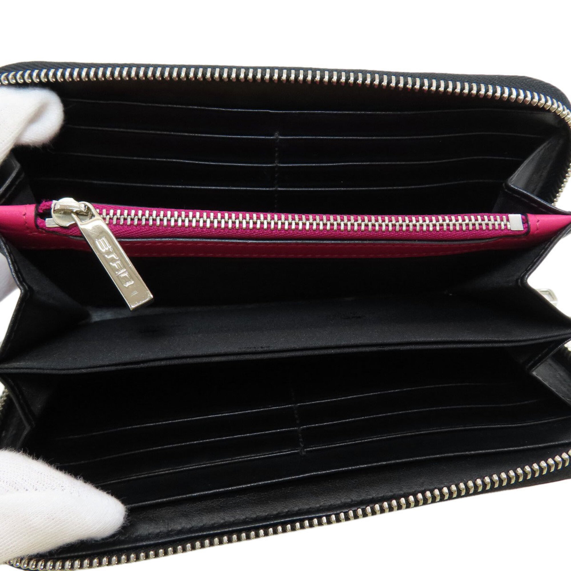 Etro Black Leather Long Wallet (Bi-Fold) (Pre-Owned)