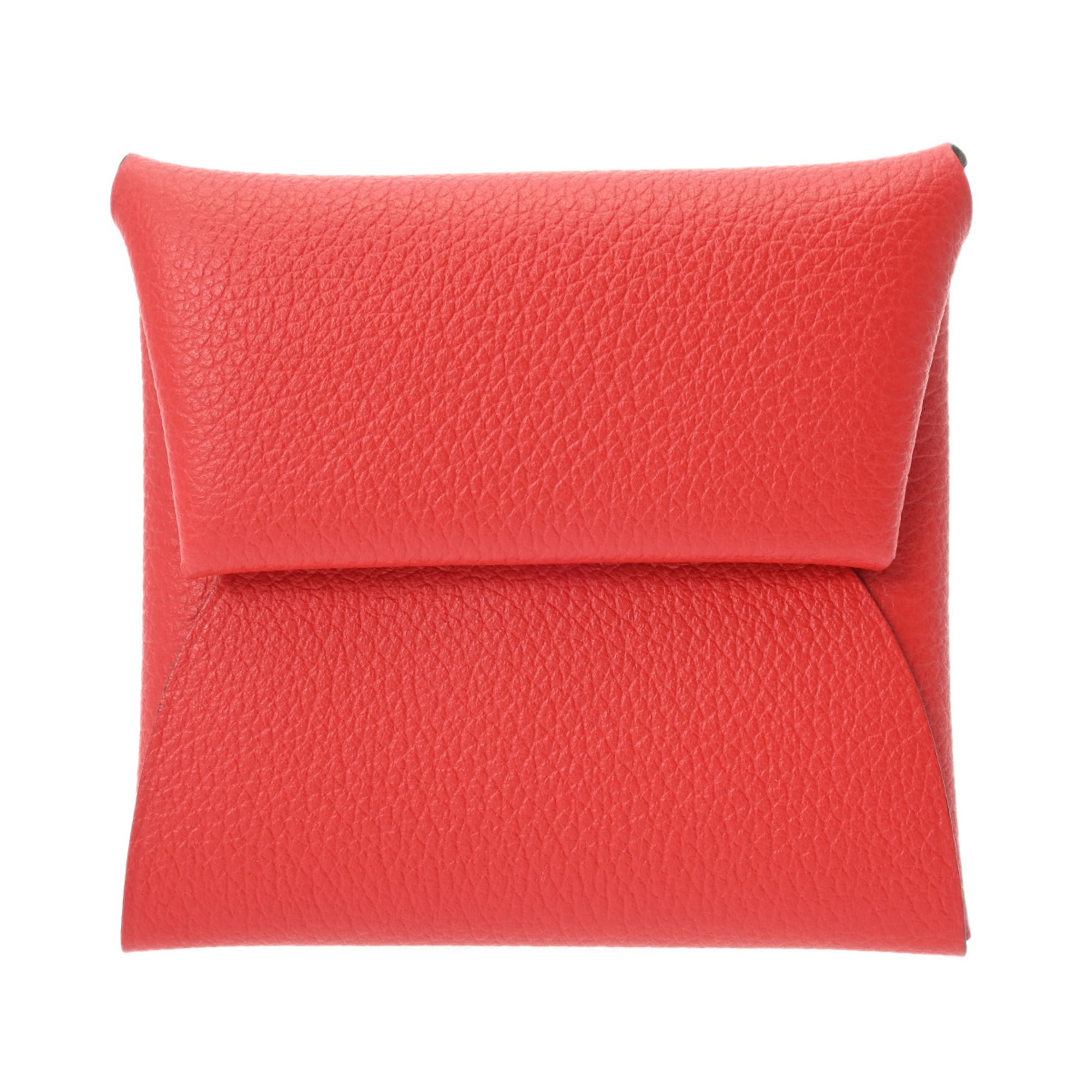 Hermes Red Color Evercalf Leather Coin Purse/Coin Case (Pre-Owned)