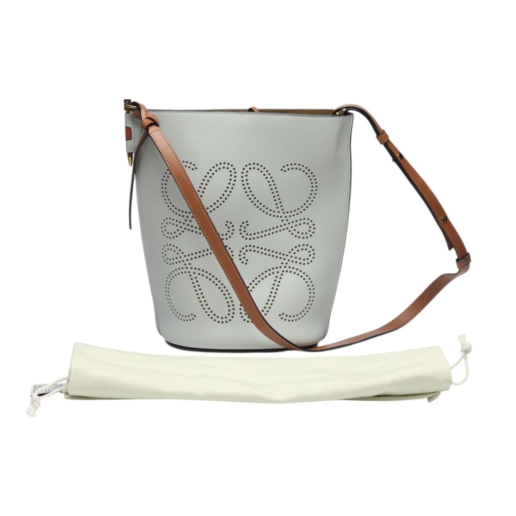Loewe Gray Leather Shoulder Bag (Pre-Owned)