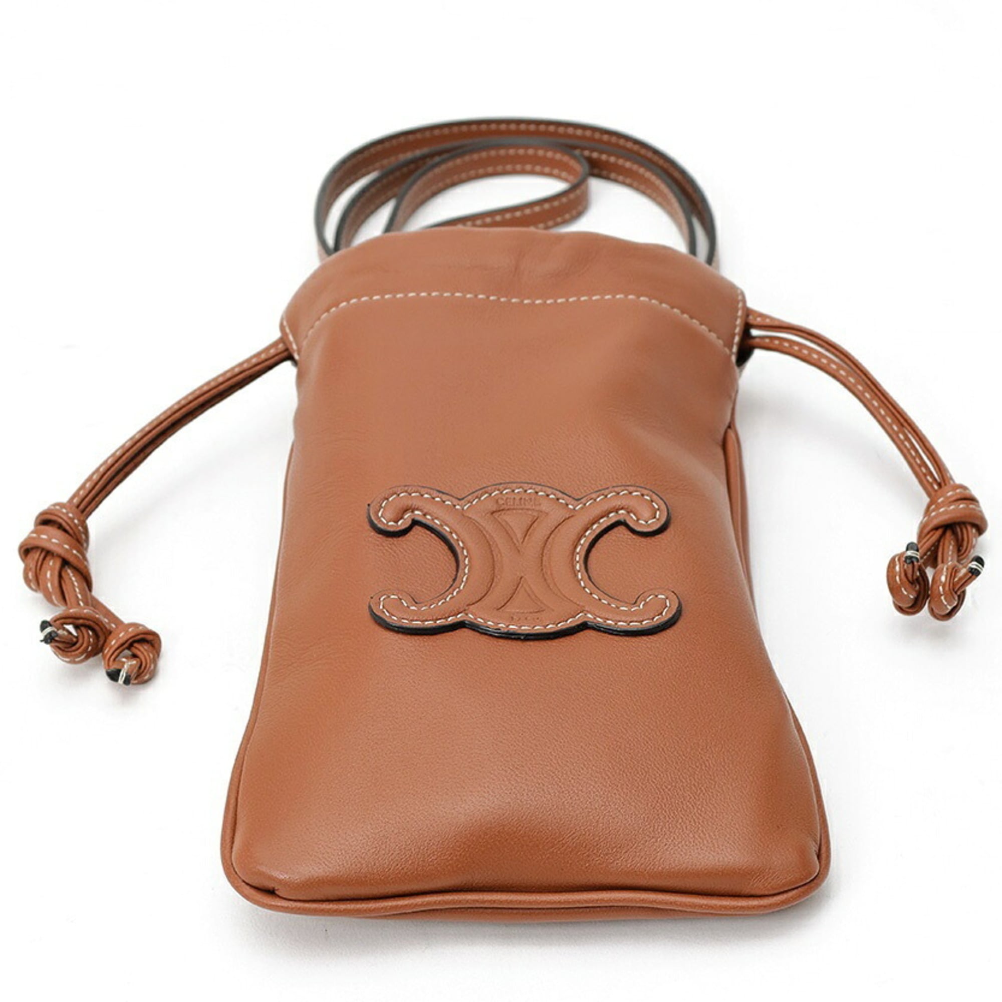 Celine Brown Leather Pouch (Pre-Owned)