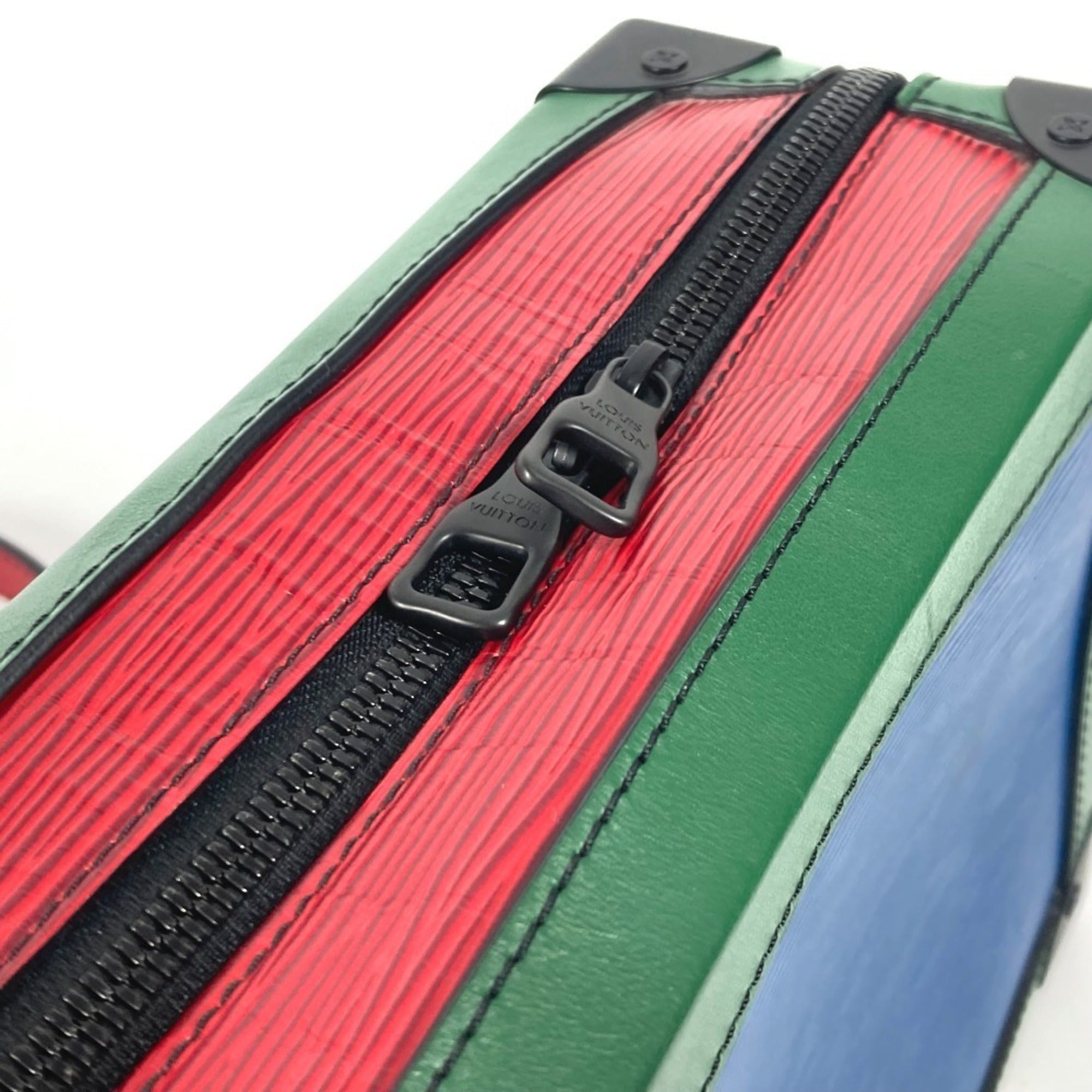 Louis Vuitton Black Blue Green Red Color Tricolor Yellow Epi Leather Pochette Shoulder Bag (Pre-Owned)