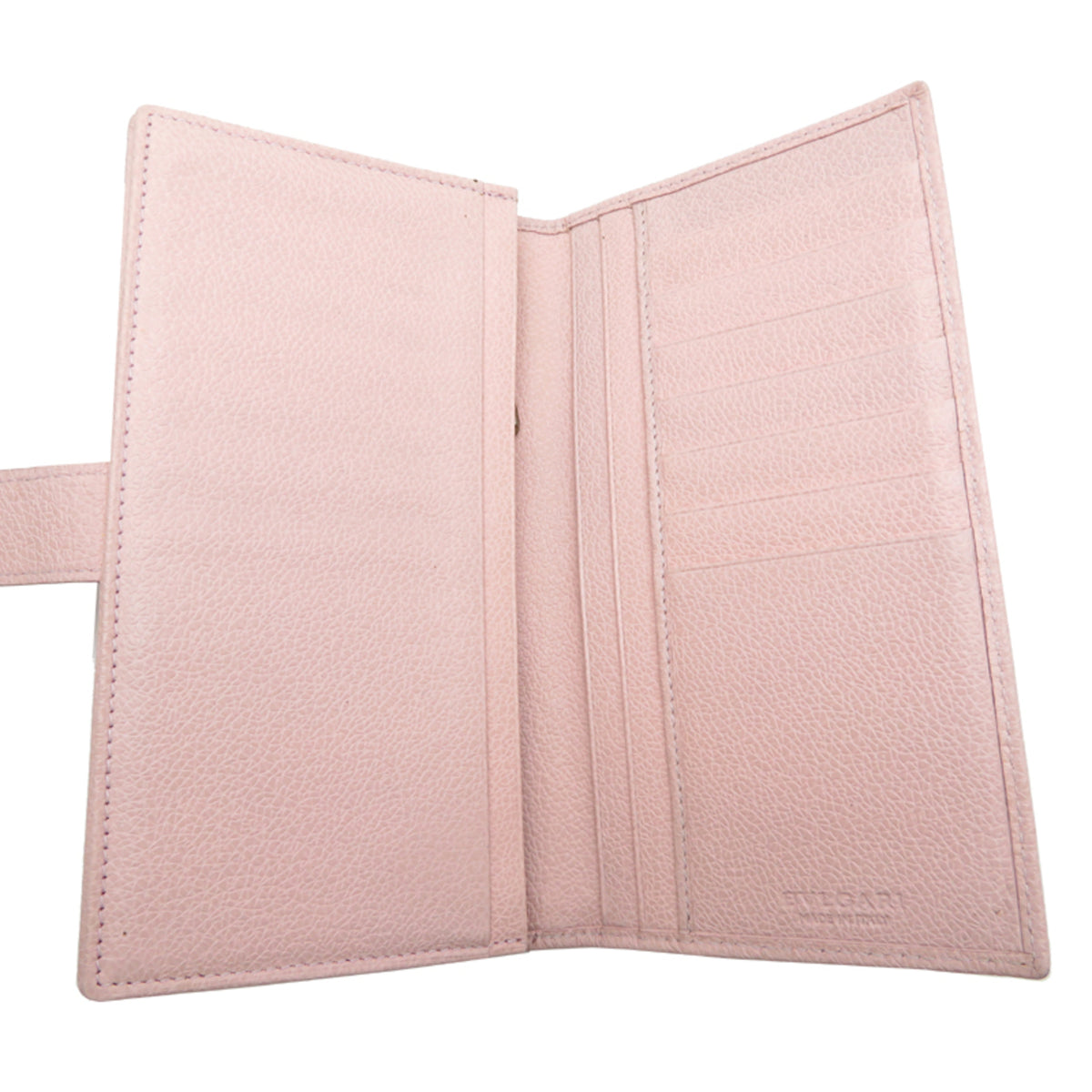 Bvlgari Pink Leather Long Wallet (Bi-Fold) (Pre-Owned)