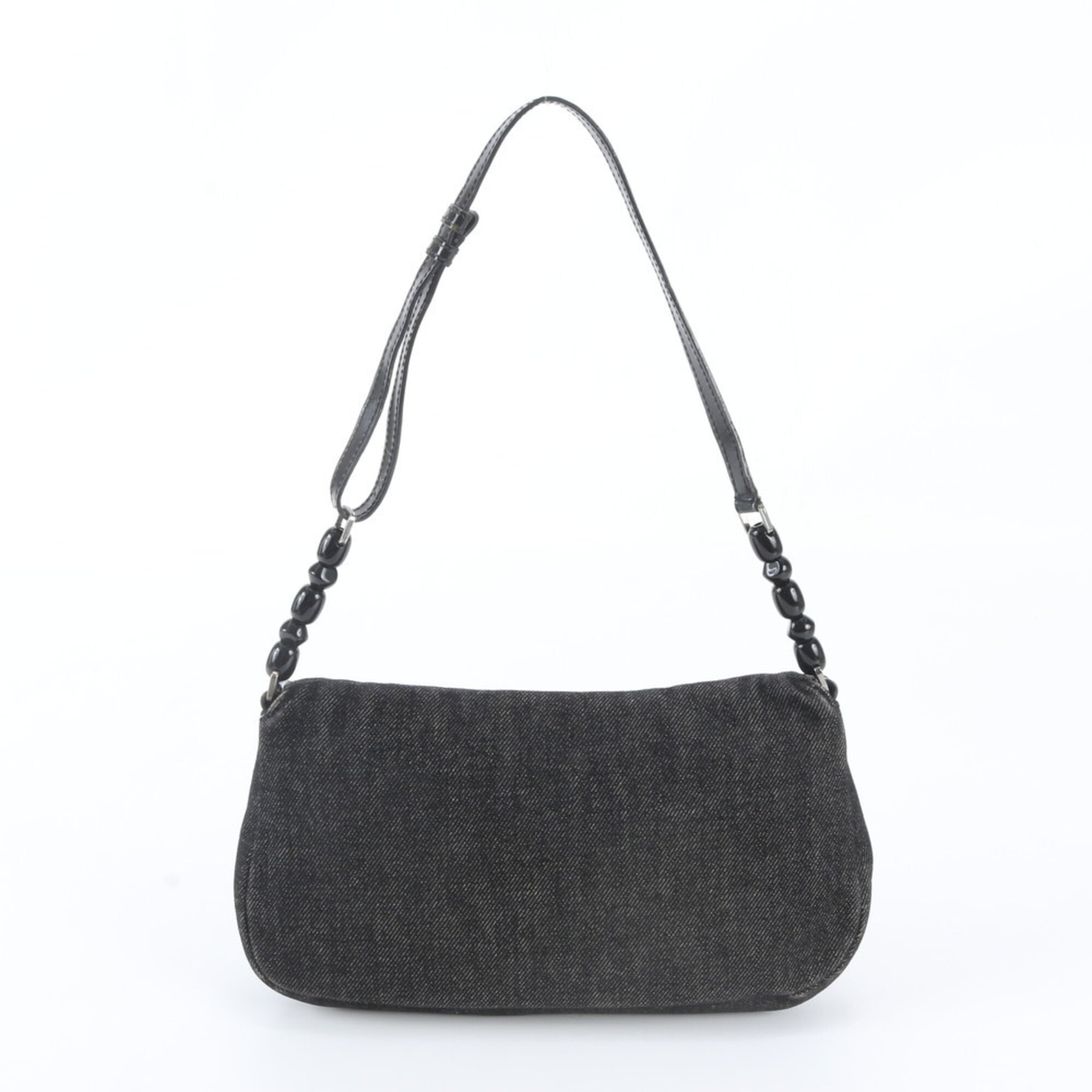 Christian Dior Black Leather Canvas Handbag Shoulder Bag Tote Bag (Pre-Owned)