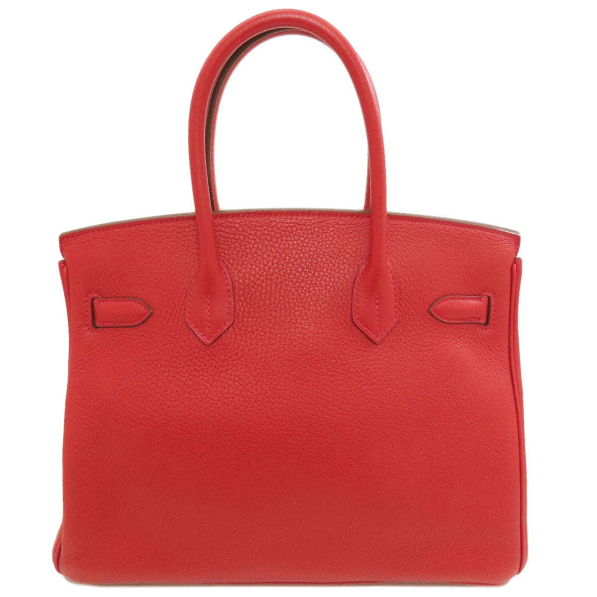 Hermes Red Color Taurillon Clemence Leather Handbag (Pre-Owned)