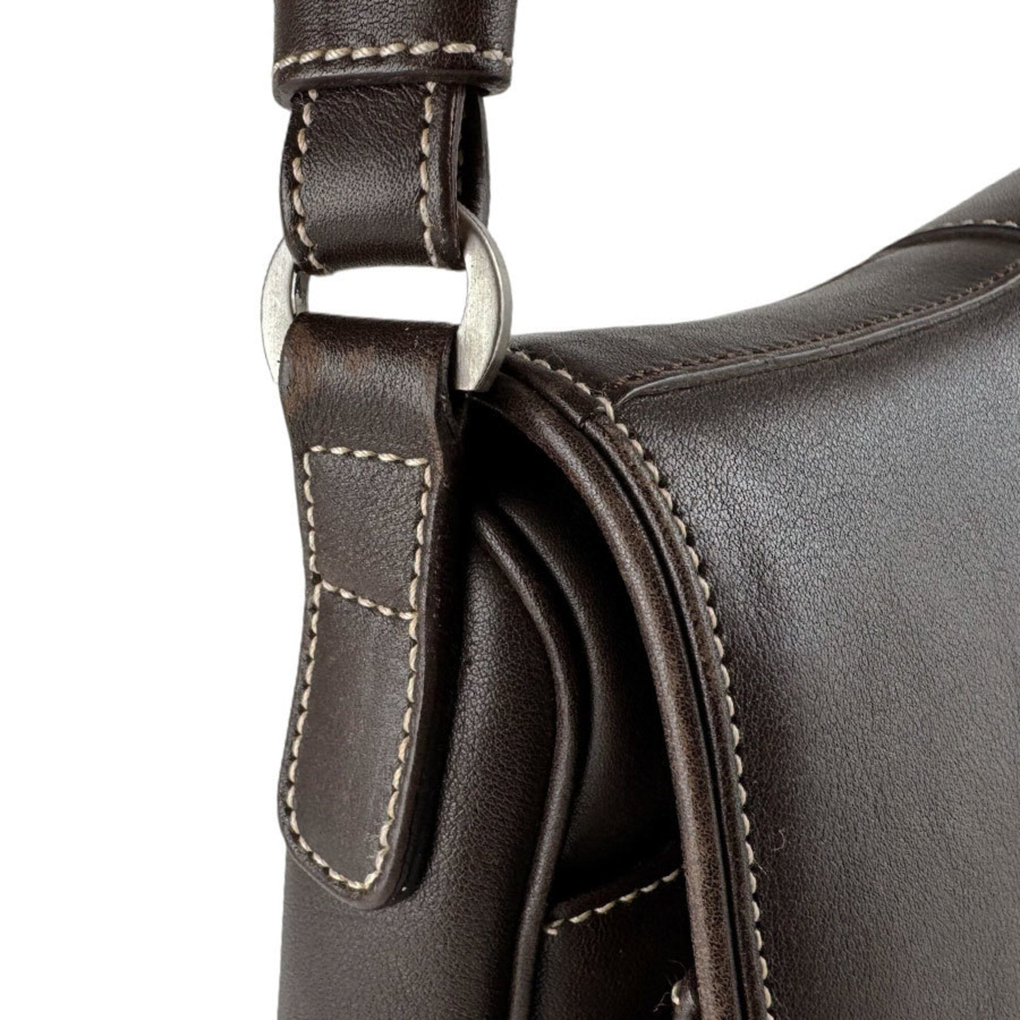 Salvatore Ferragamo Brown Leather Shoulder Bag (Pre-Owned)