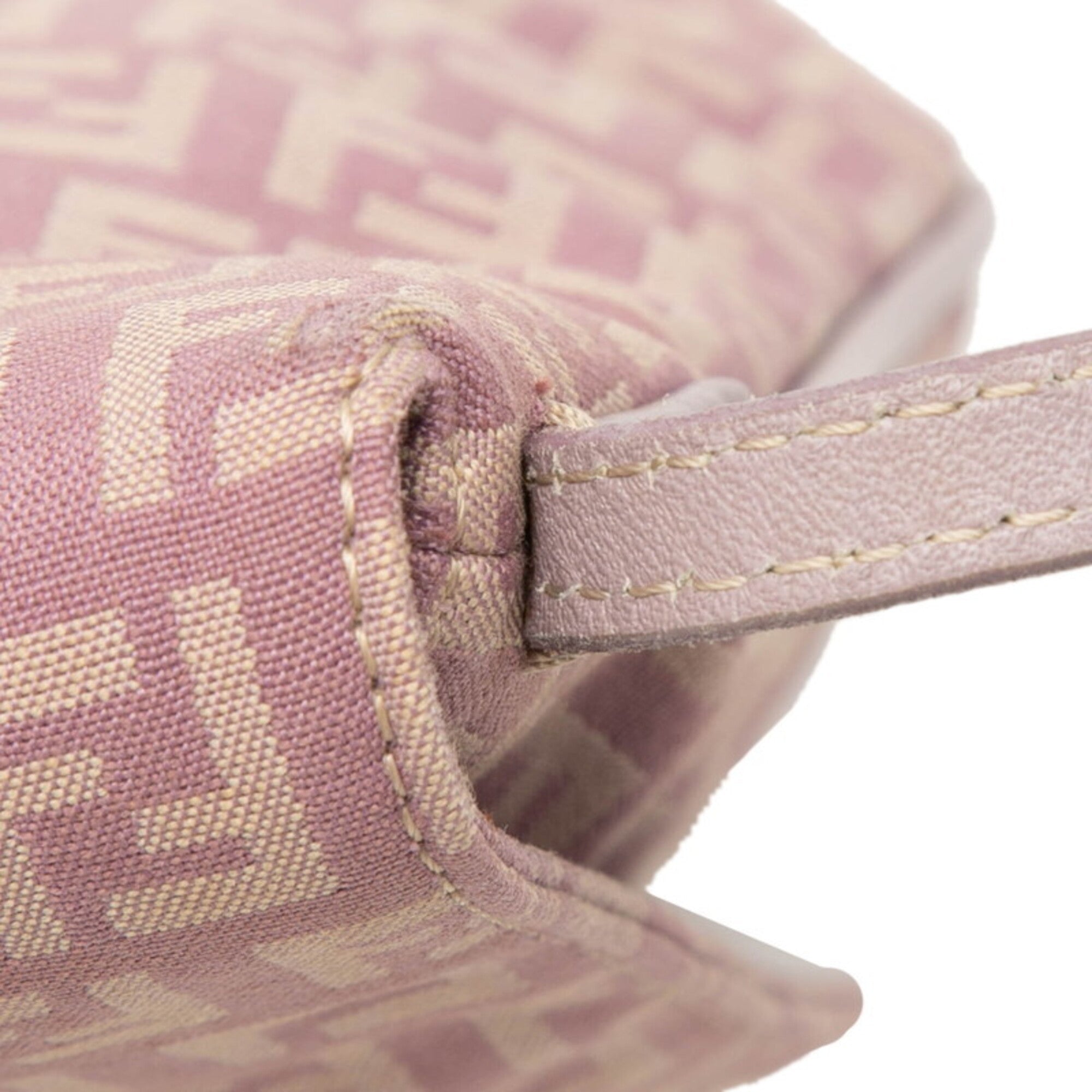 Fendi Light Purple Canvas Leather Shoulder Bag (Pre-Owned)