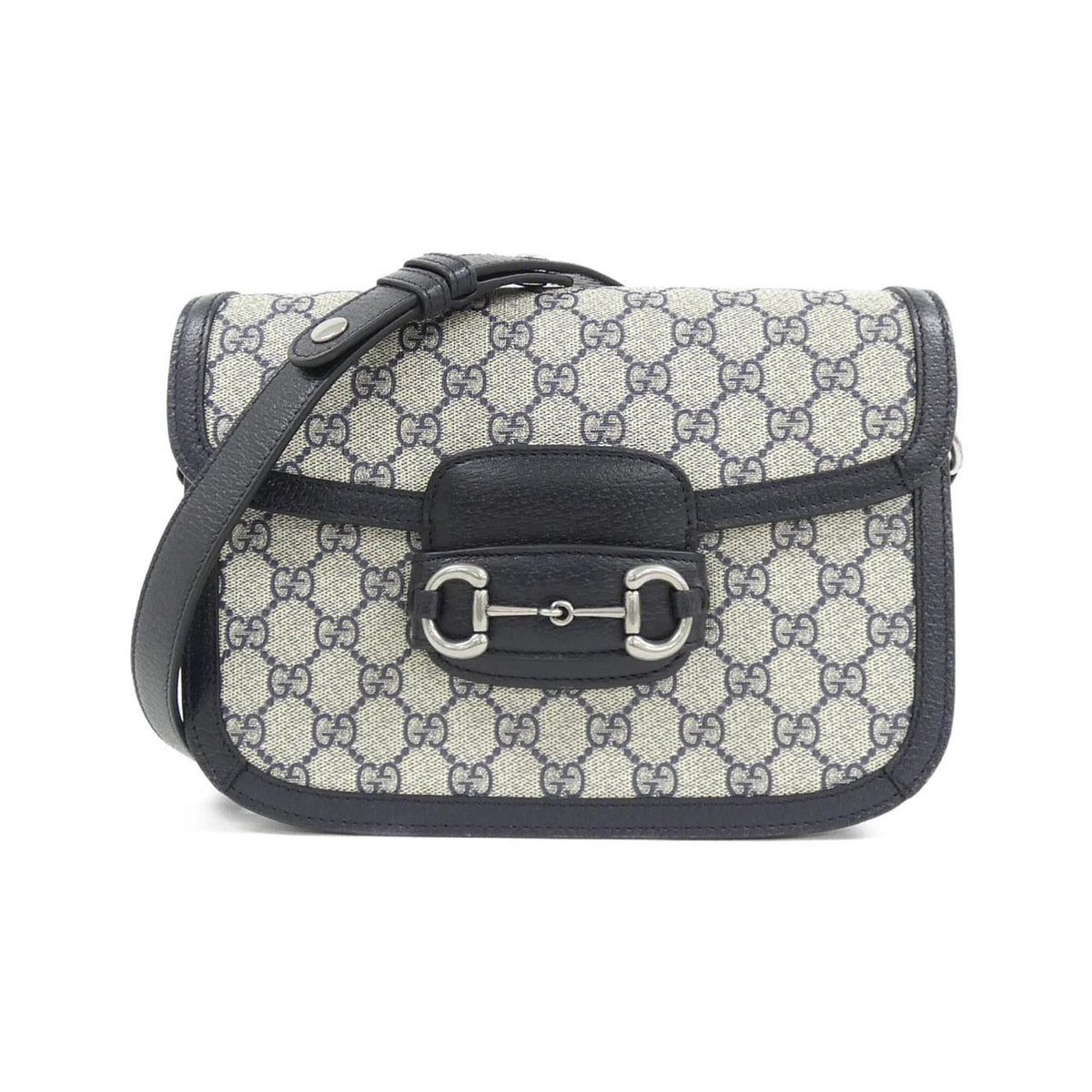 Gucci Beige Blue Gg Supreme Leather Shoulder Bag (Pre-Owned)
