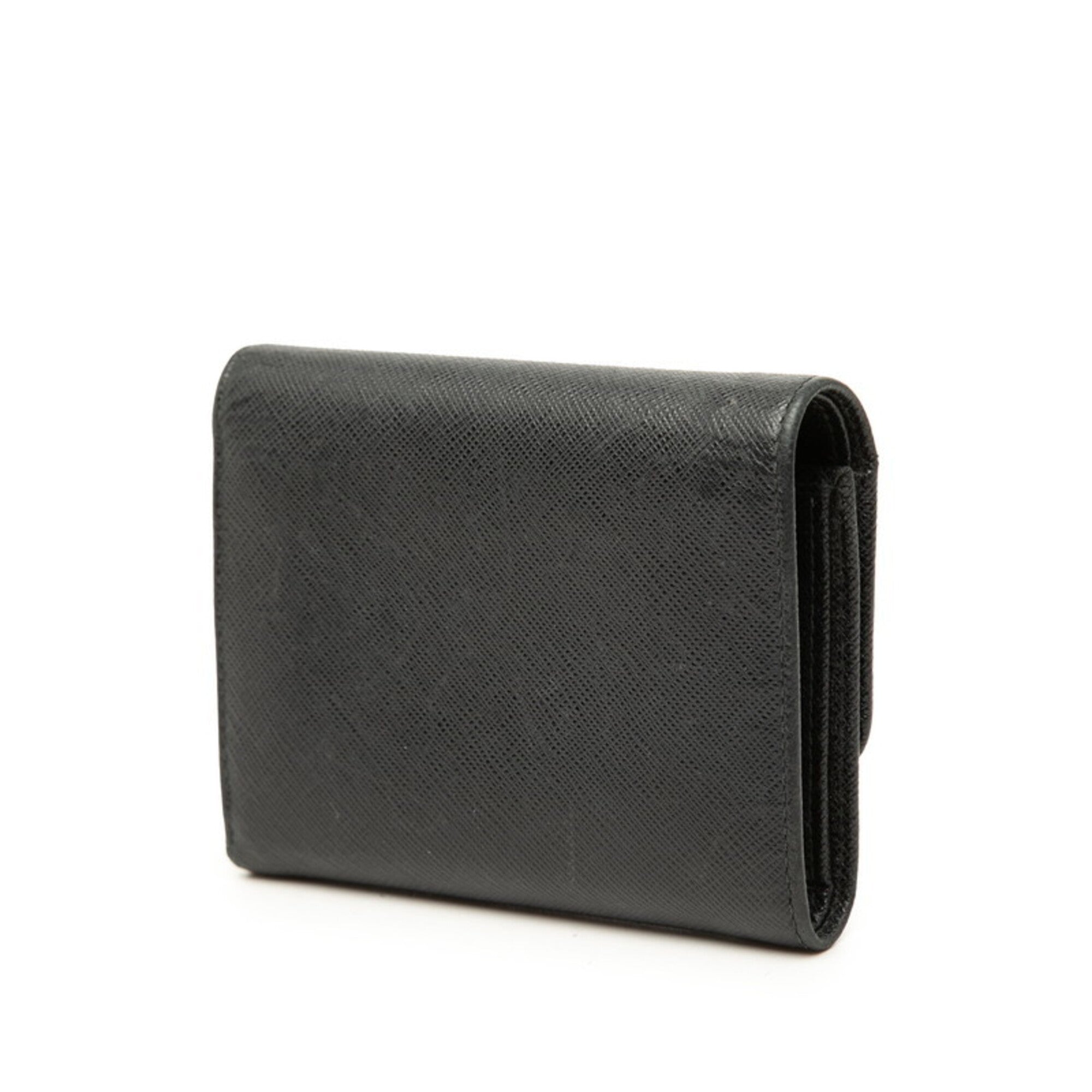 Prada Black Leather Wallet (Tri-Fold) (Pre-Owned)