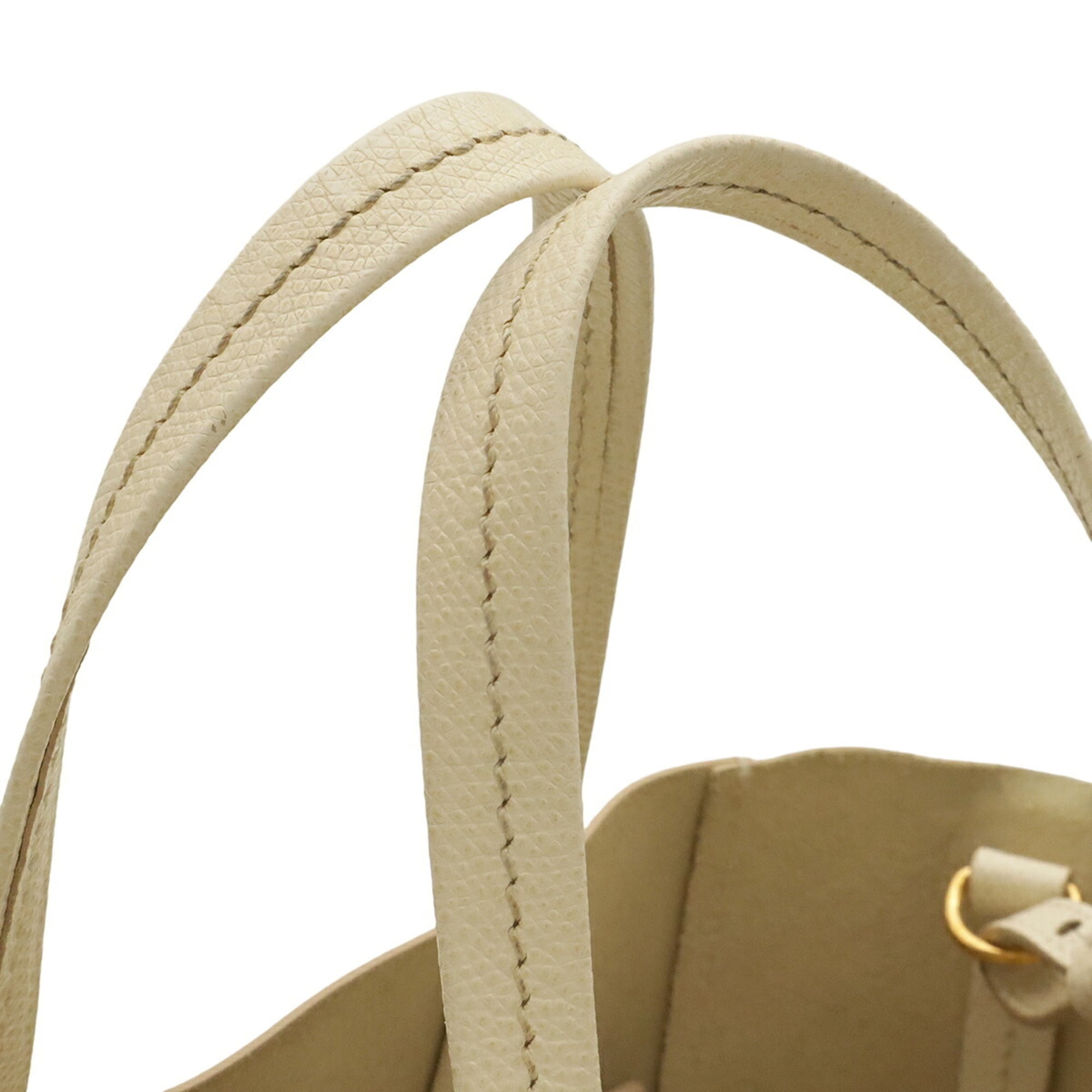 Celine Ivory White Leather Shoulder Bag Tote Bag (Pre-Owned)